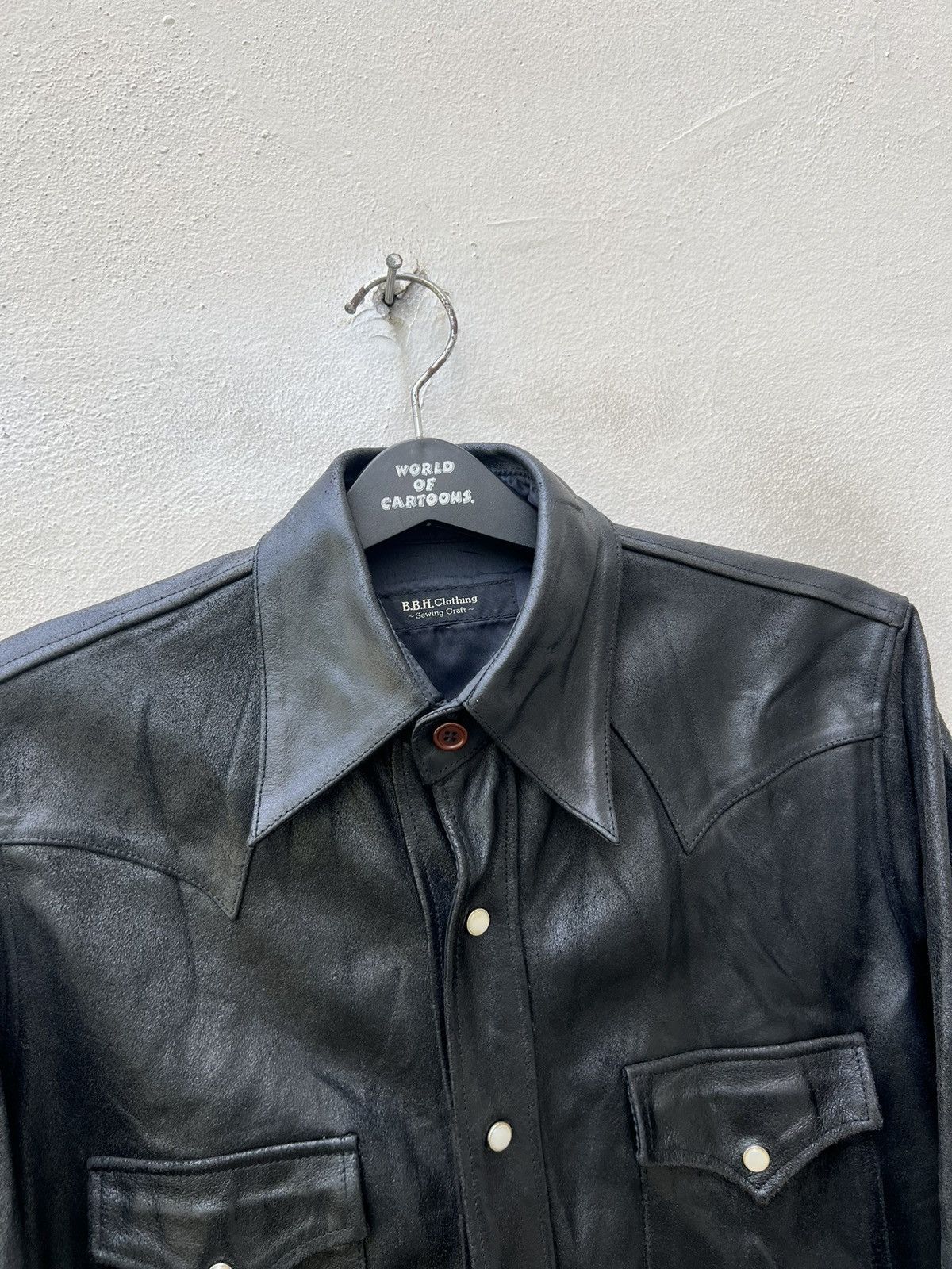 Leather B.B.H. Clothing Japan Distress Cow Leather Western Shirt Size US M / EU 48-50 / 2 - 7 Thumbnail