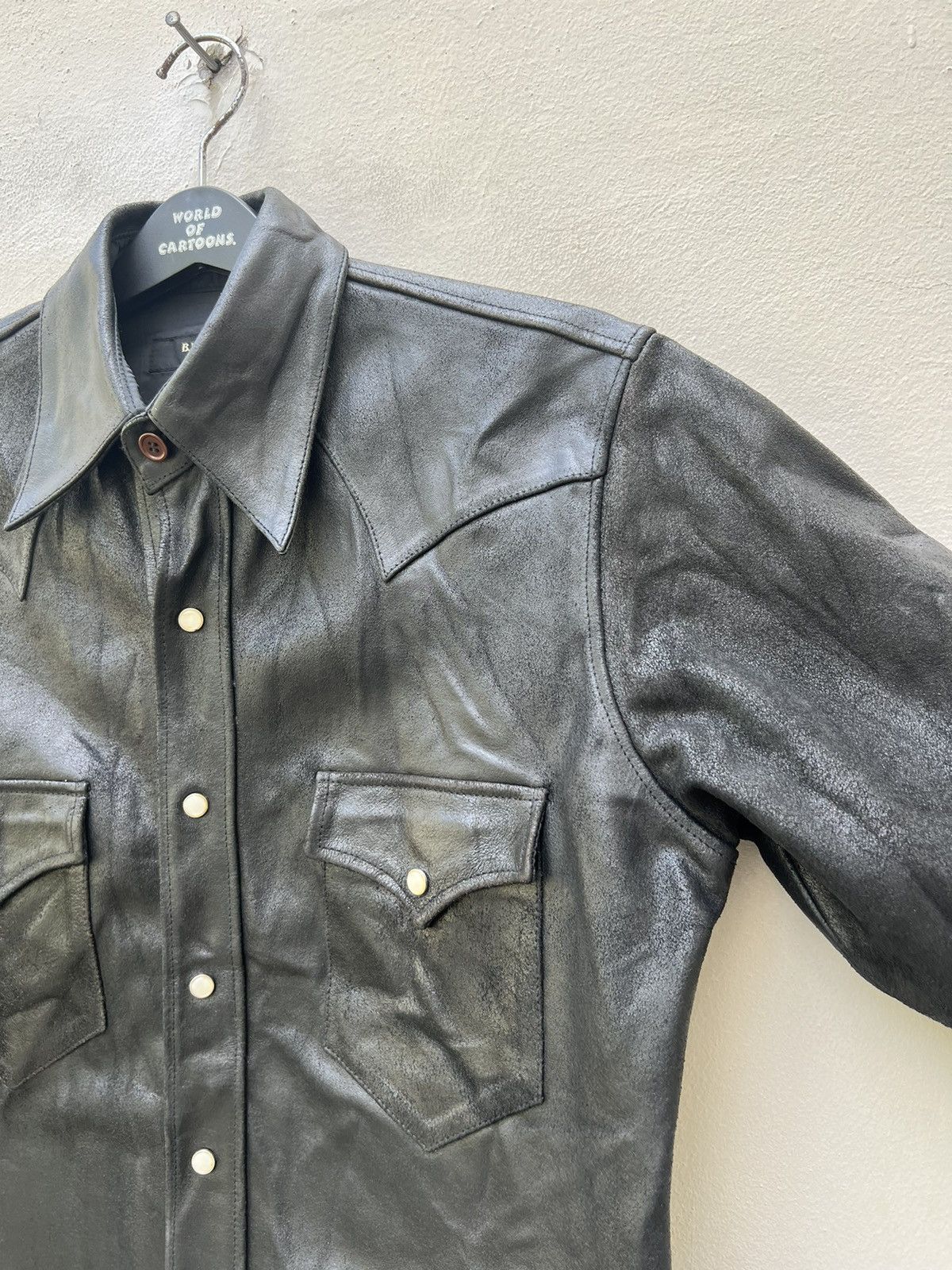 Leather B.B.H. Clothing Japan Distress Cow Leather Western Shirt Size US M / EU 48-50 / 2 - 9 Thumbnail