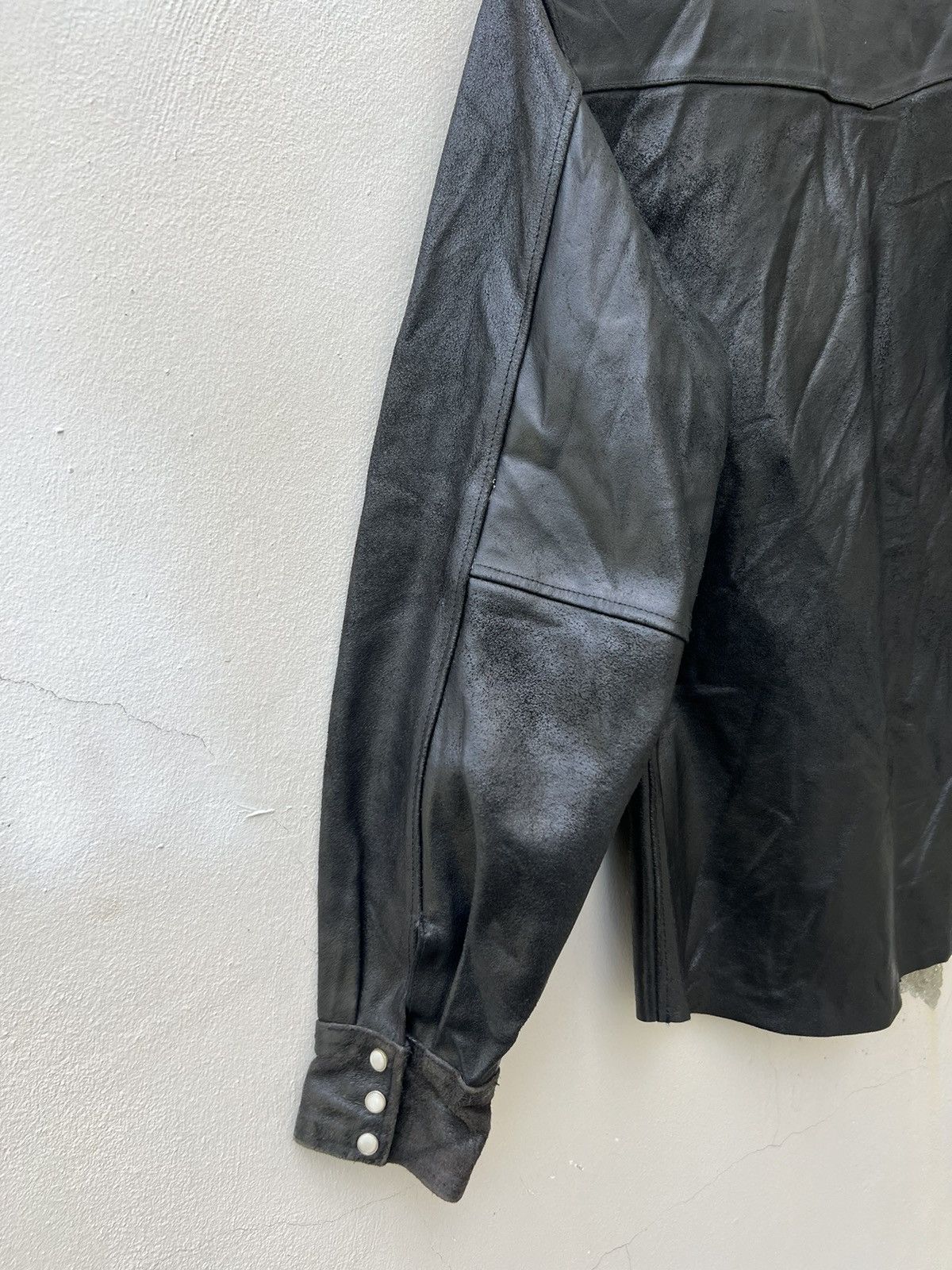 Leather B.B.H. Clothing Japan Distress Cow Leather Western Shirt Size US M / EU 48-50 / 2 - 19 Thumbnail