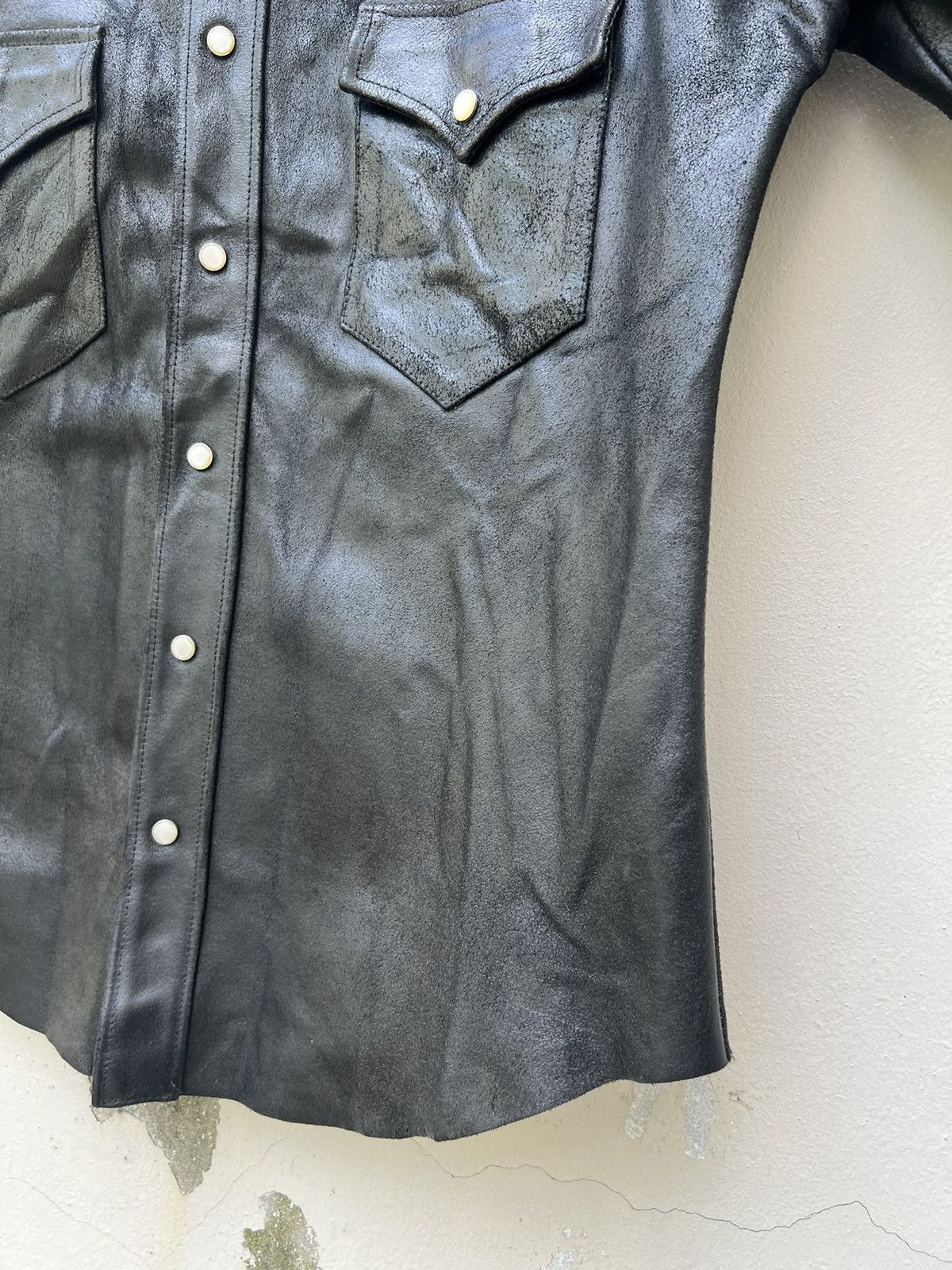 Leather B.B.H. Clothing Japan Distress Cow Leather Western Shirt Size US M / EU 48-50 / 2 - 10 Thumbnail