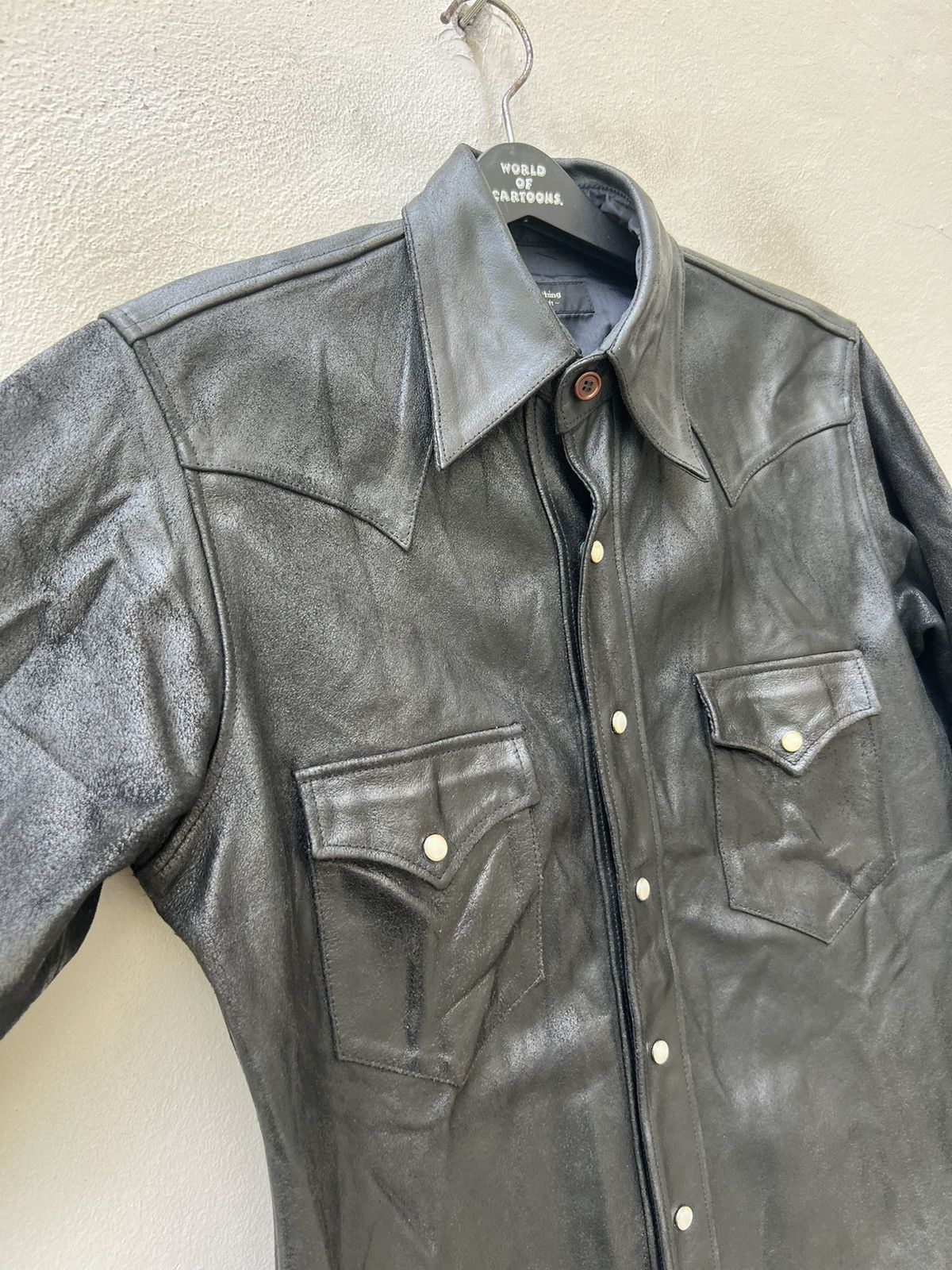 Leather B.B.H. Clothing Japan Distress Cow Leather Western Shirt Size US M / EU 48-50 / 2 - 11 Thumbnail
