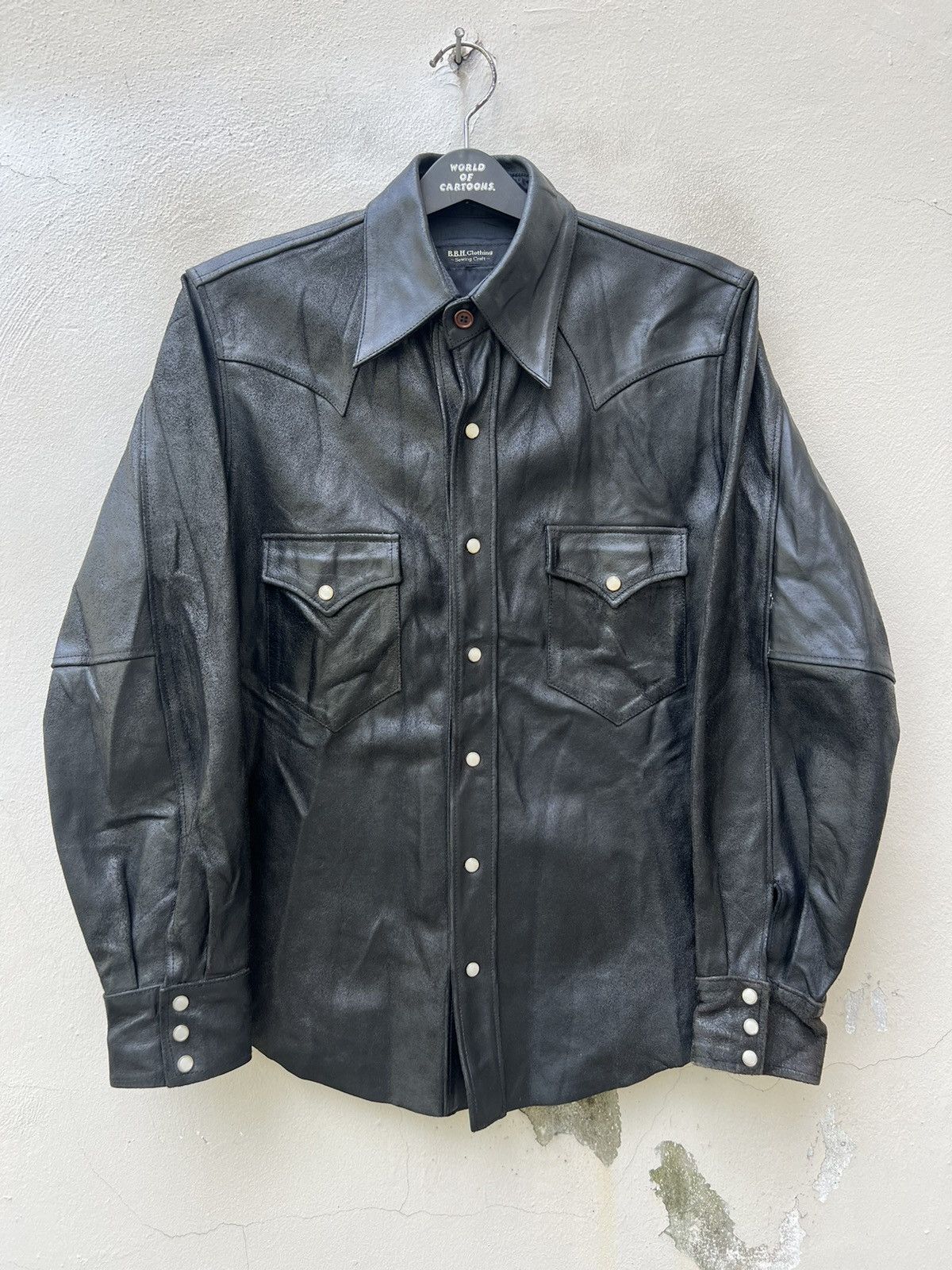 Leather B.B.H. Clothing Japan Distress Cow Leather Western Shirt Size US M / EU 48-50 / 2 - 6 Thumbnail