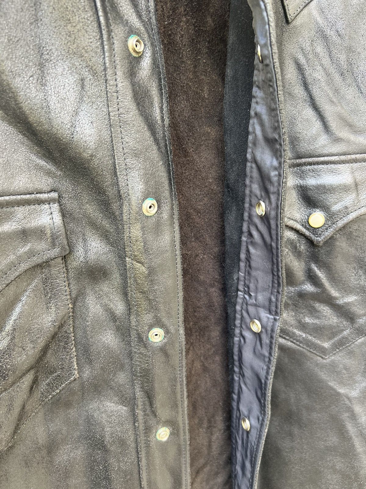 Leather B.B.H. Clothing Japan Distress Cow Leather Western Shirt Size US M / EU 48-50 / 2 - 21 Thumbnail