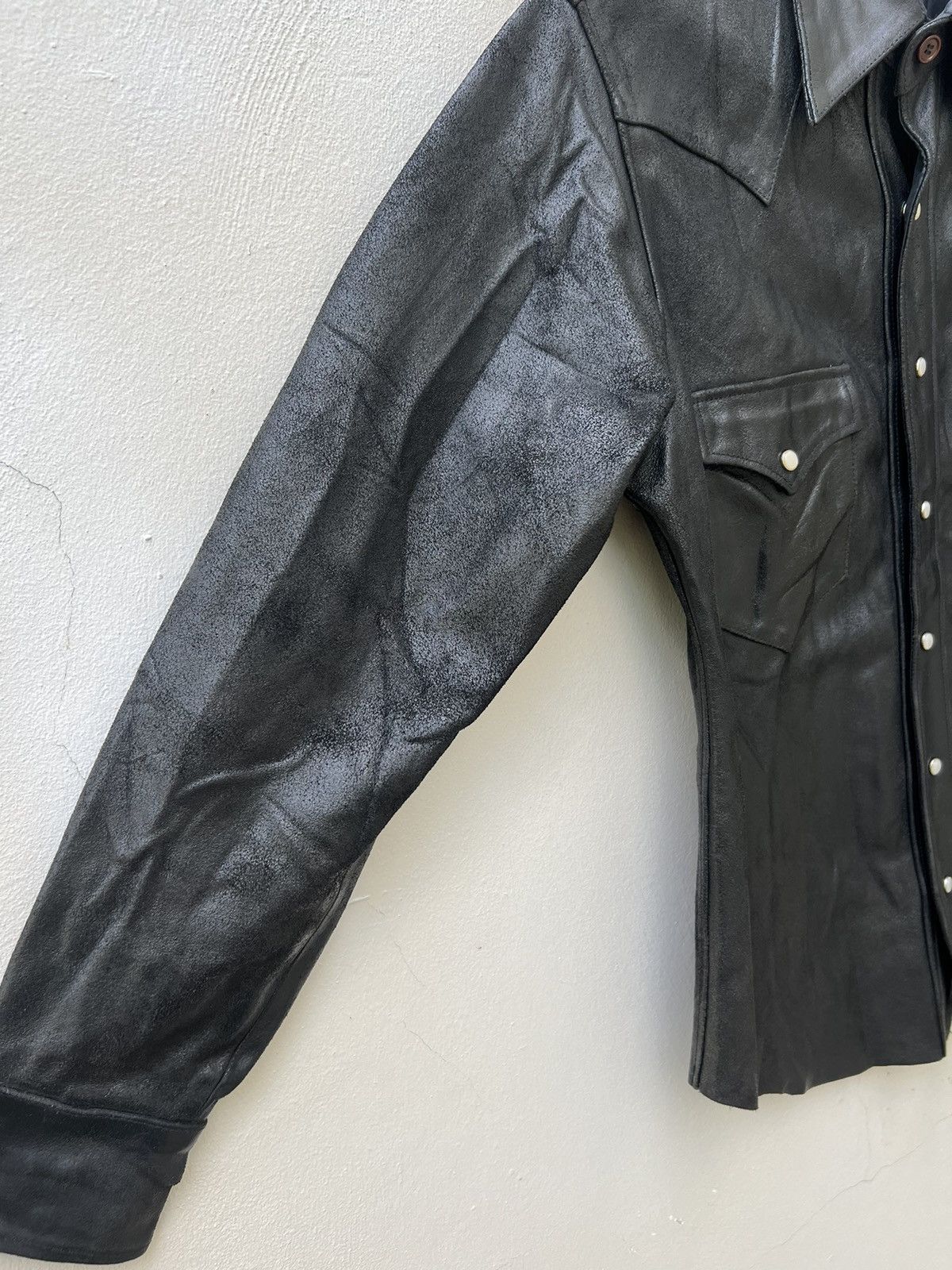 Leather B.B.H. Clothing Japan Distress Cow Leather Western Shirt Size US M / EU 48-50 / 2 - 13 Thumbnail