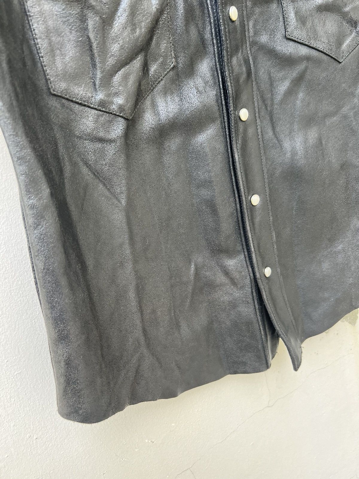 Leather B.B.H. Clothing Japan Distress Cow Leather Western Shirt Size US M / EU 48-50 / 2 - 12 Thumbnail