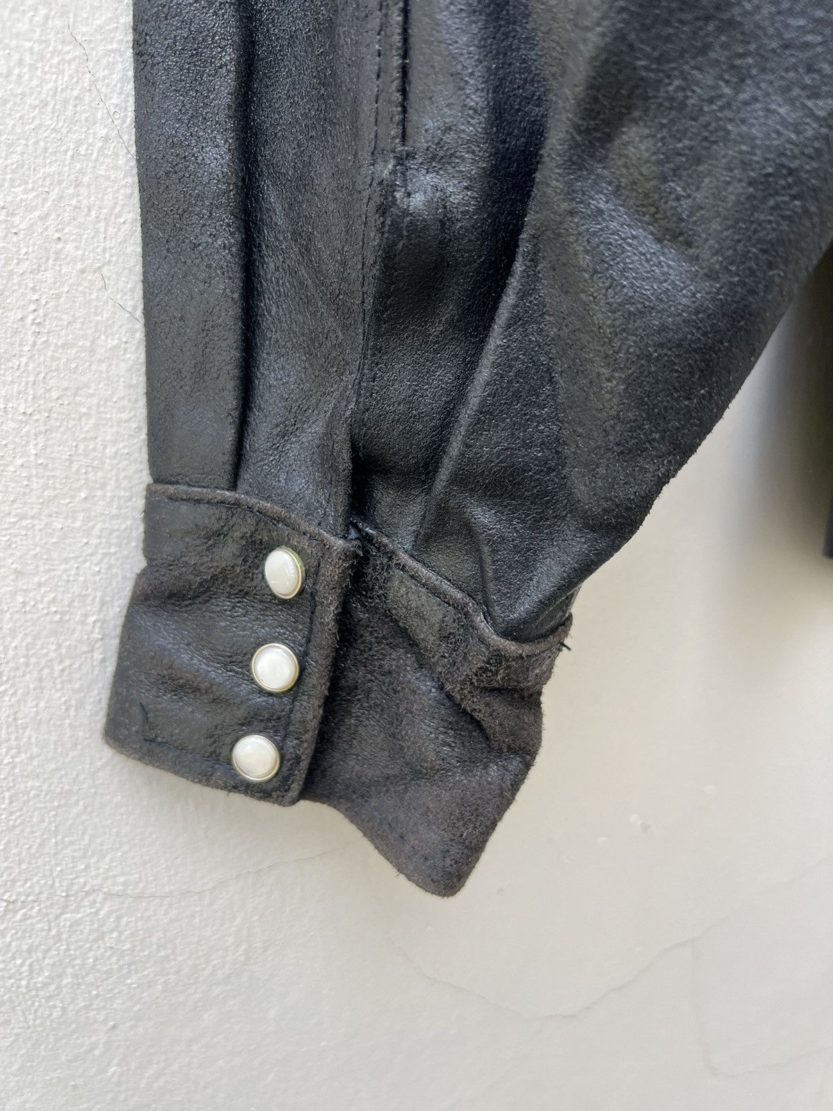 Leather B.B.H. Clothing Japan Distress Cow Leather Western Shirt Size US M / EU 48-50 / 2 - 20 Thumbnail