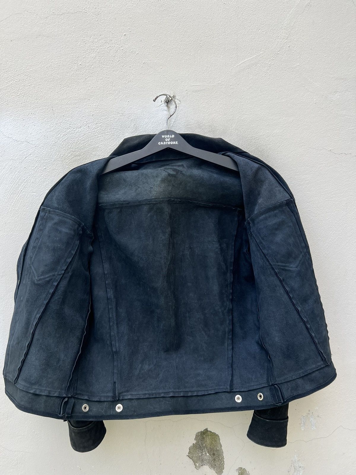 Vintage 70s 80s Ibex Fade Black Suede Leather Trucker Jacket