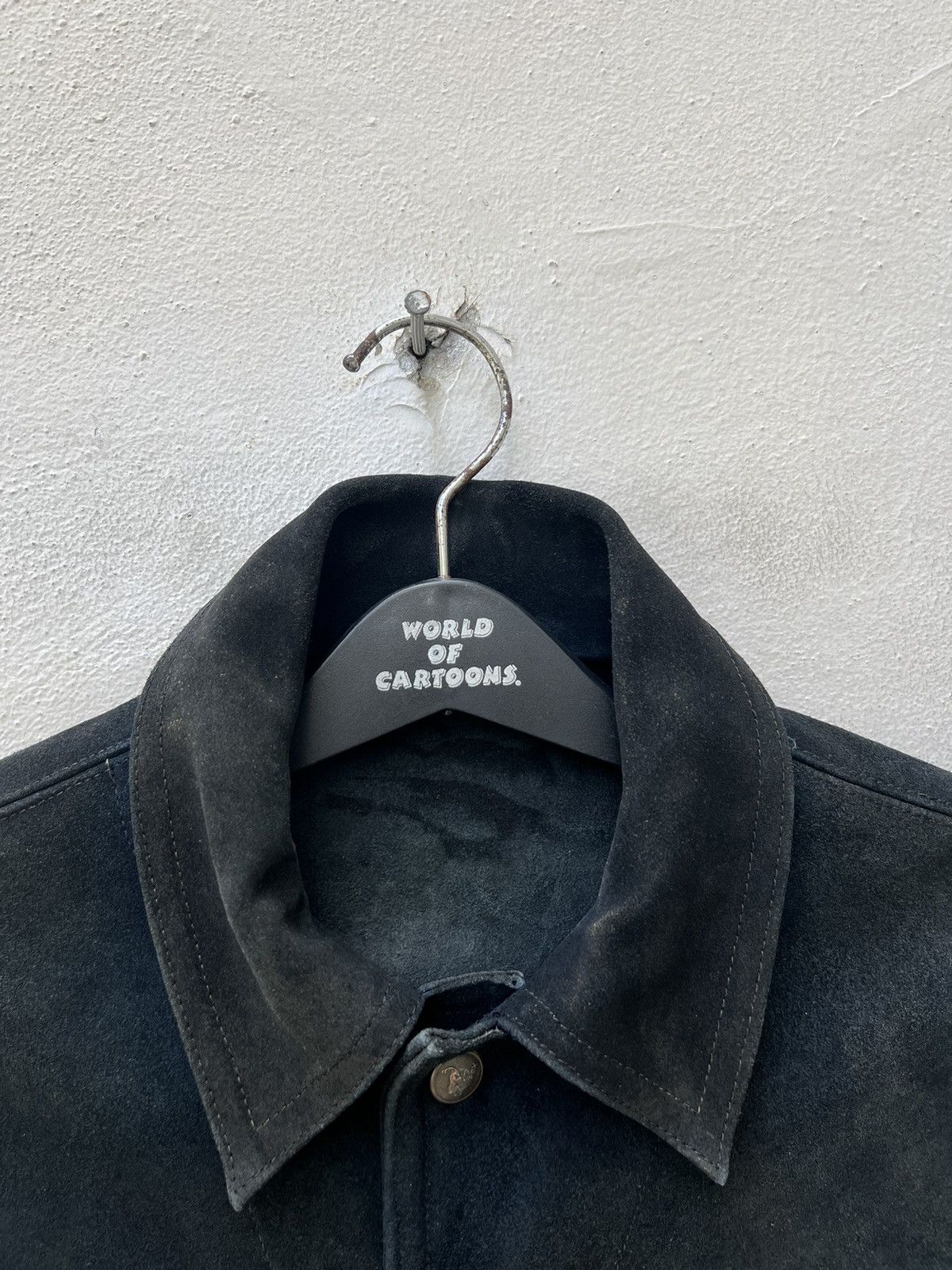 Vintage 70s 80s Ibex Fade Black Suede Leather Trucker Jacket
