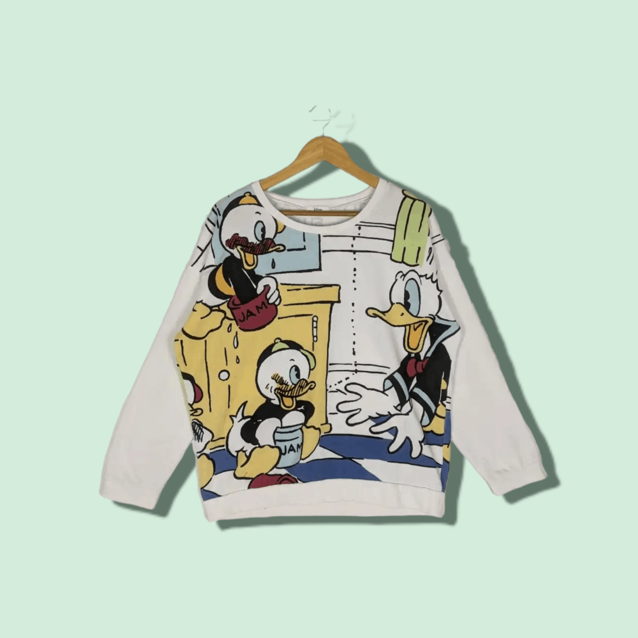 Disney DISNEY Donald Duck Full Print Jumper Sweatshirt Size XL / US 12-14 / IT 48-50 - 1 Thumbnail