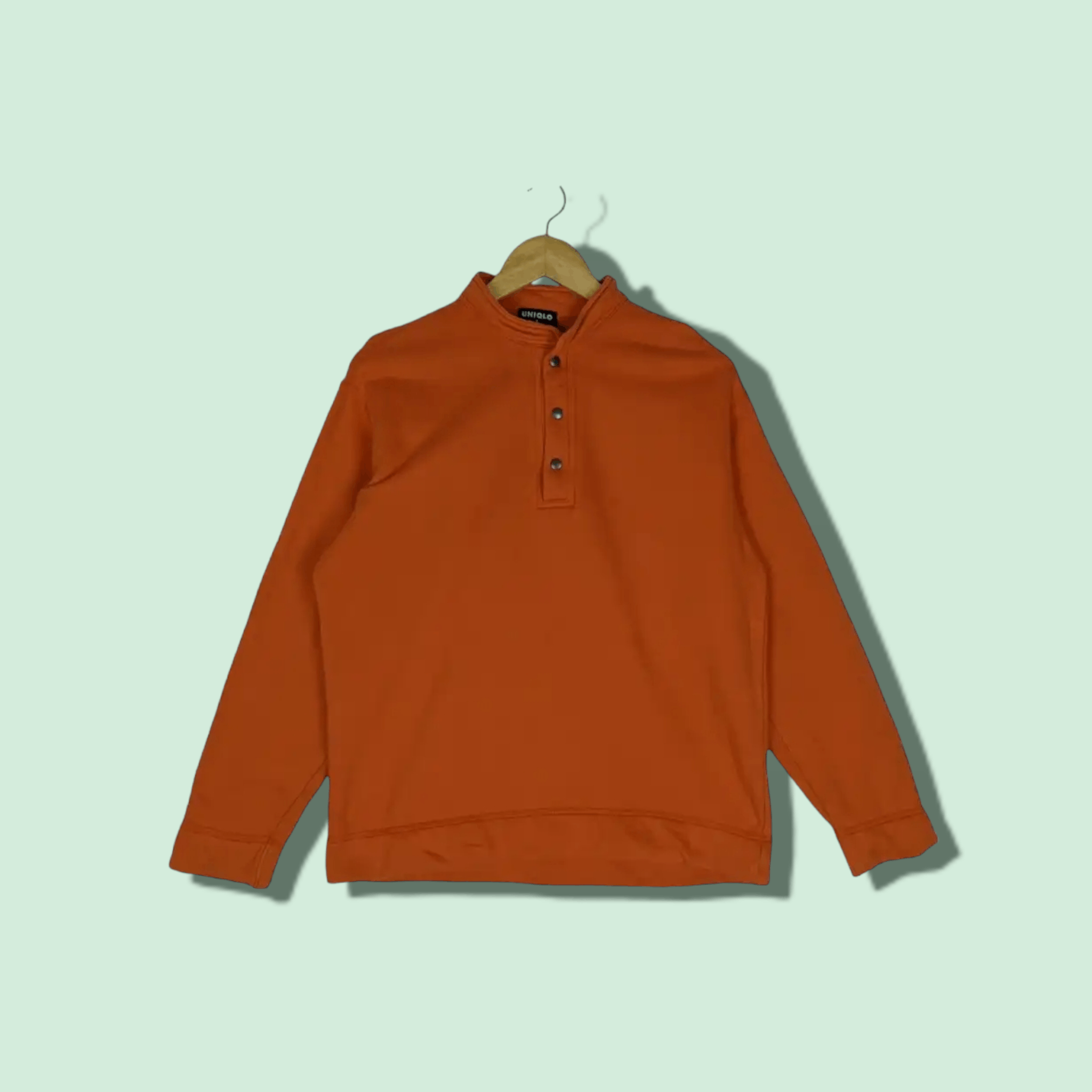 Japanese Brand × Uniqlo Vintage 90's UNIQLO Plain Orange Jumper Sweatshirt Size US M / EU 48-50 / 2 - 1 Thumbnail