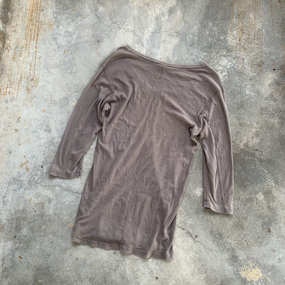 Japanese Brand THRASHED FADED Attachment Wide Neck Quarter Sleeve Tshirt Size US M / EU 48-50 / 2 - 2 Thumbnail