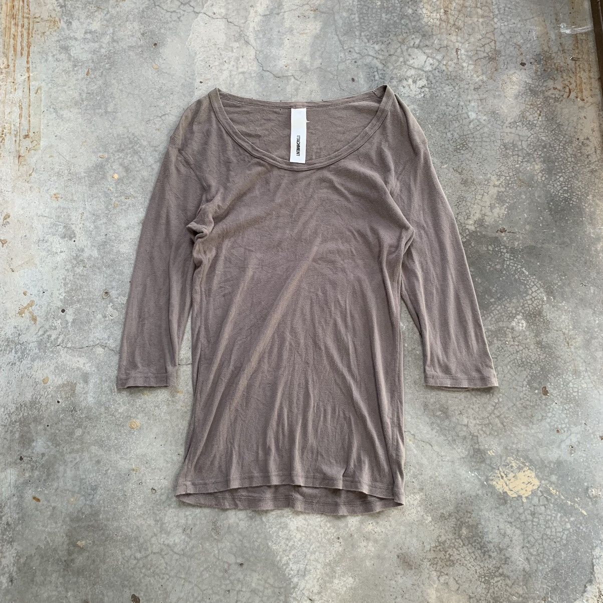 Japanese Brand THRASHED FADED Attachment Wide Neck Quarter Sleeve Tshirt Size US M / EU 48-50 / 2 - 1 Thumbnail