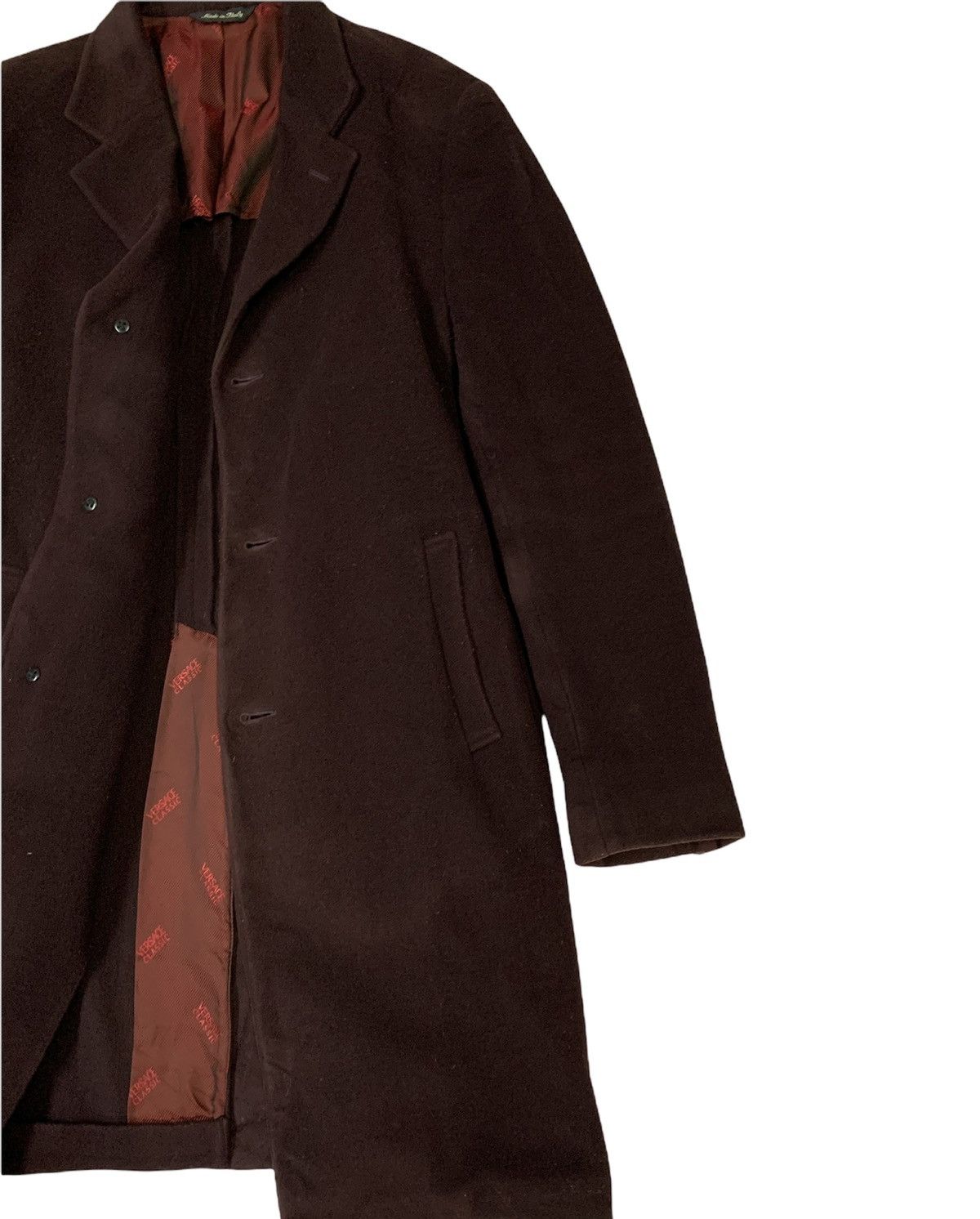 Versace 🔥VERSACE WOOL OVERCOATS MAROON Size US L / EU 52-54 / 3 - 4 Thumbnail