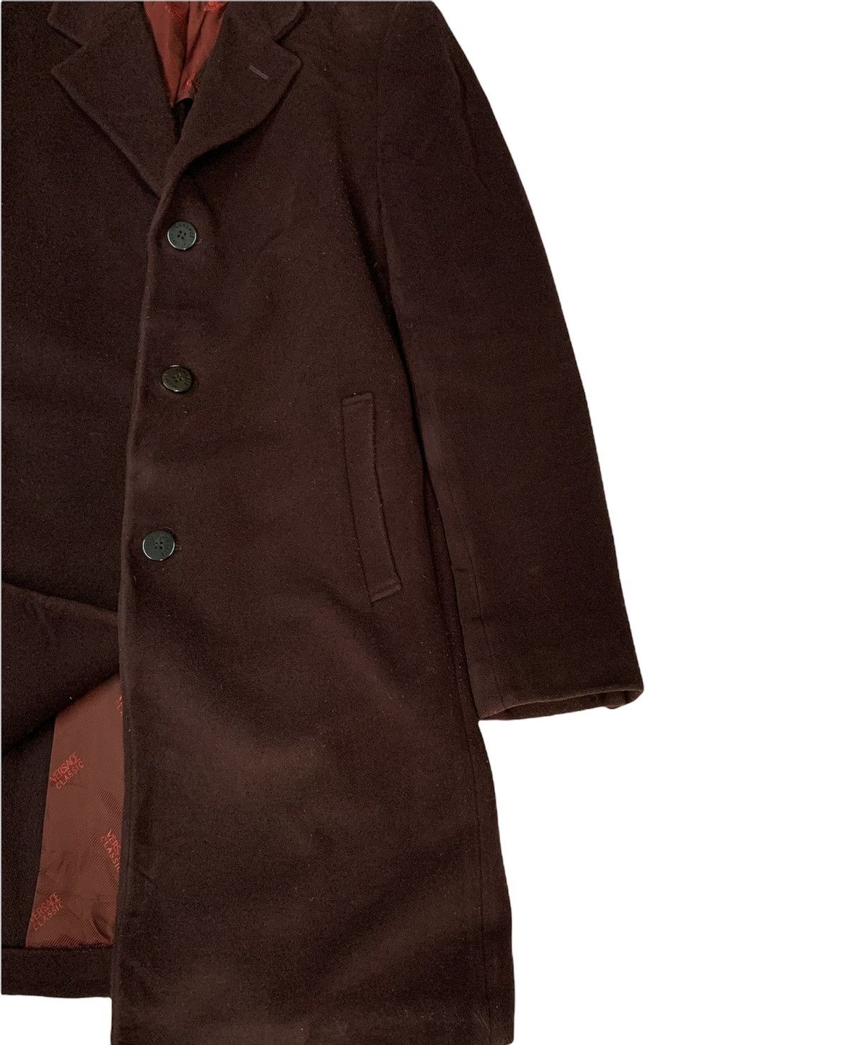 Versace 🔥VERSACE WOOL OVERCOATS MAROON Size US L / EU 52-54 / 3 - 6 Thumbnail