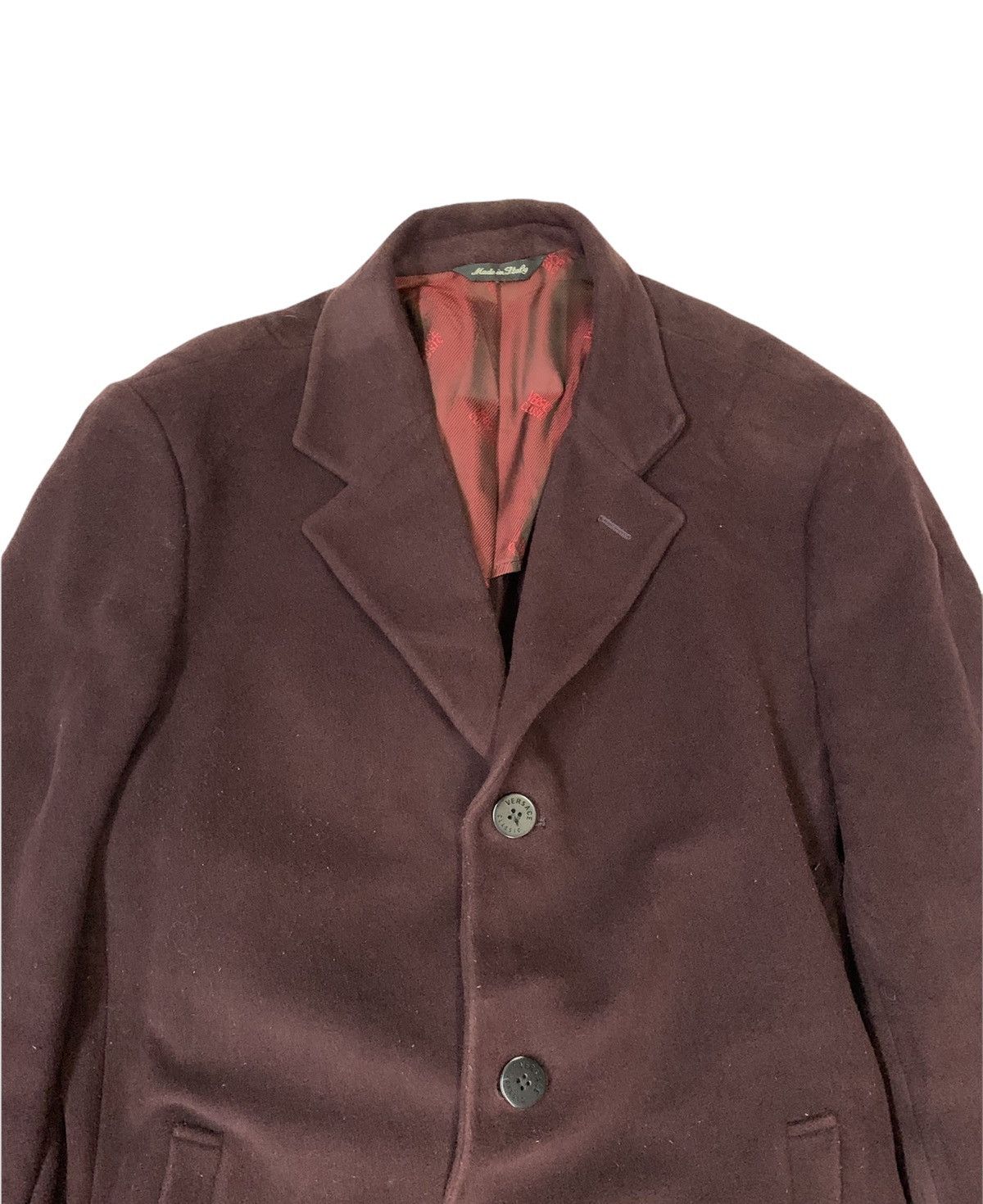 Versace 🔥VERSACE WOOL OVERCOATS MAROON Size US L / EU 52-54 / 3 - 5 Thumbnail