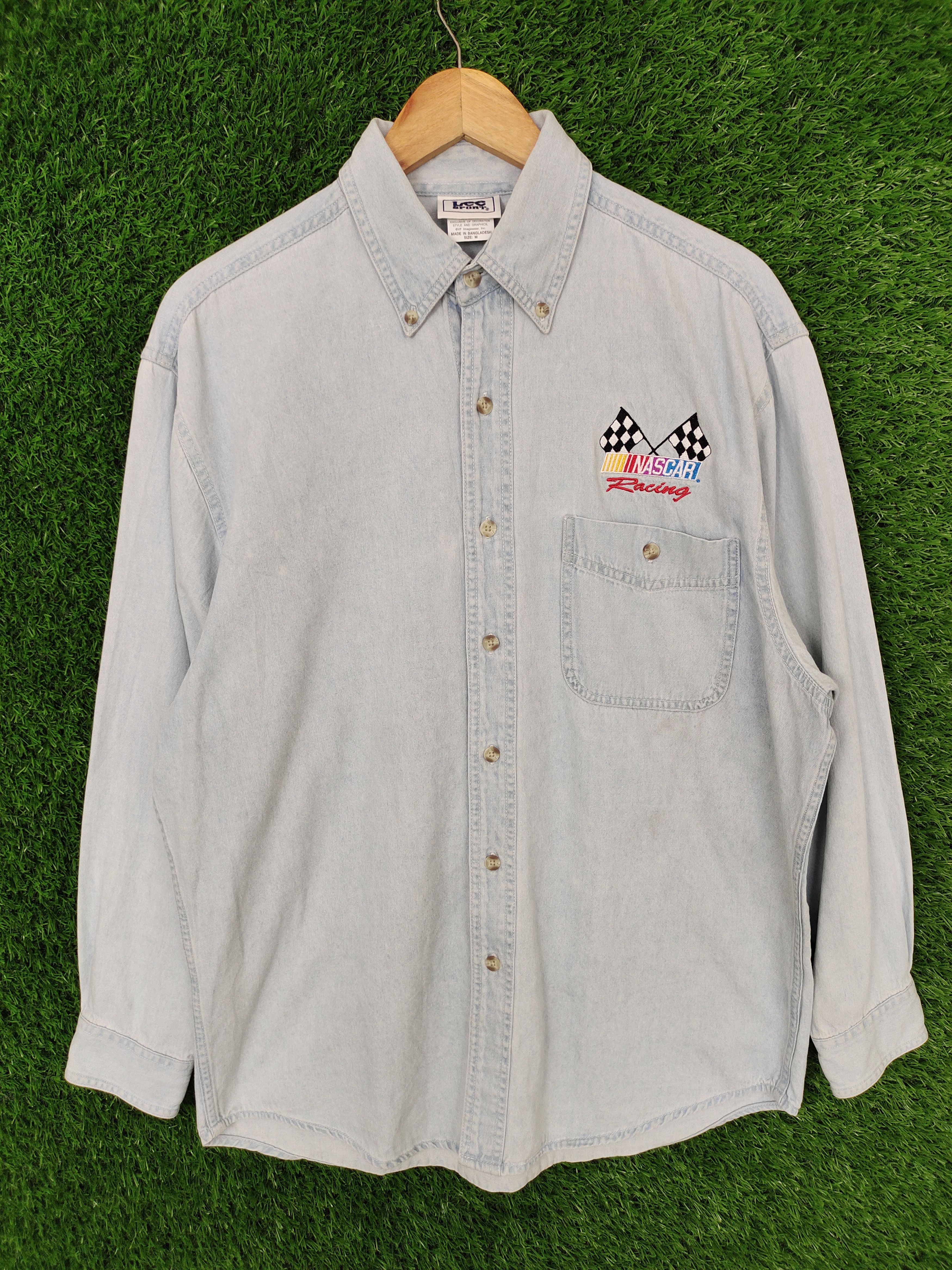 NASCAR Vintage 90s Nascar Racing Embroidered Denim Shirt Size US M / EU 48-50 / 2 - 3 Thumbnail