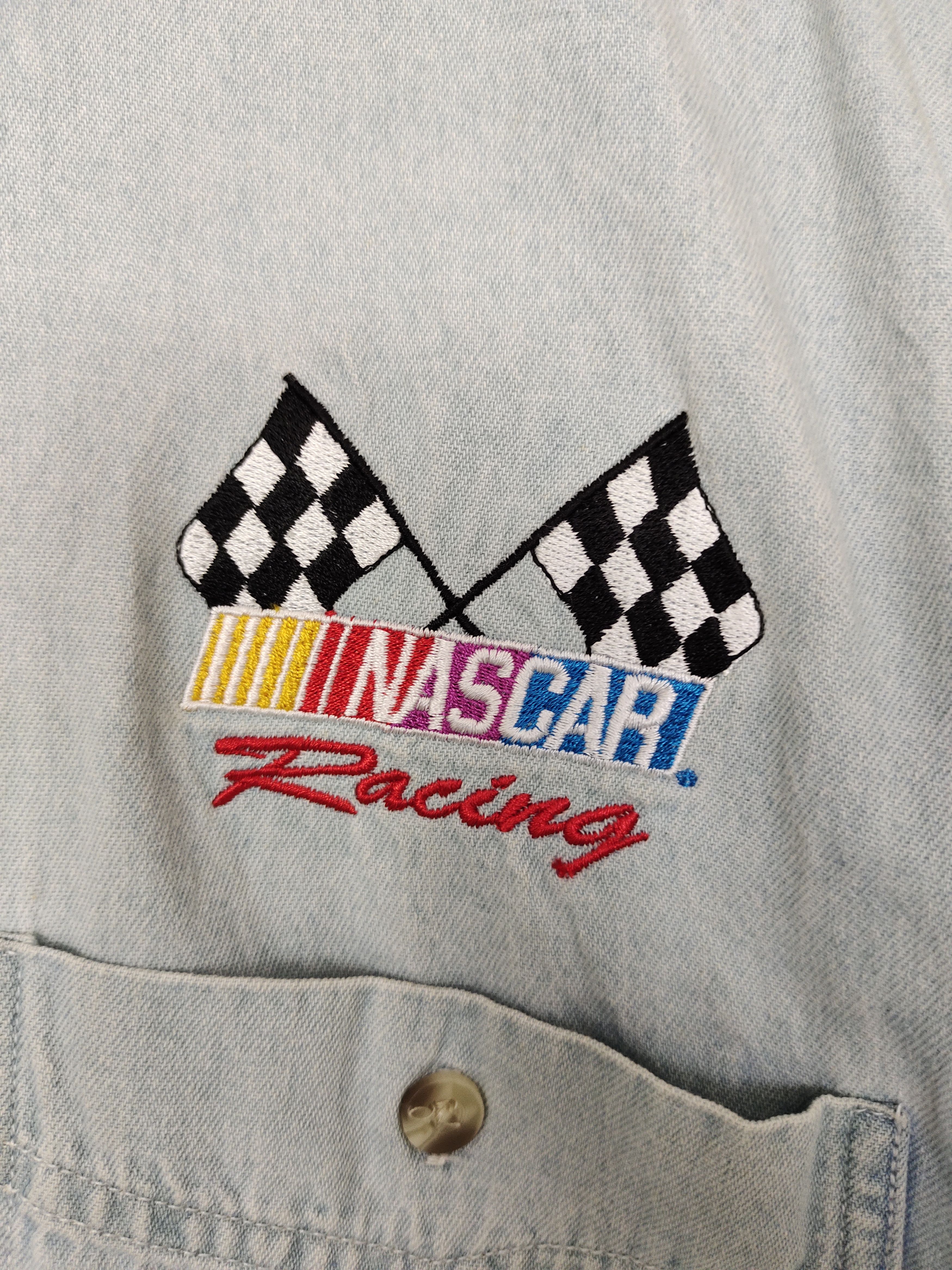 NASCAR Vintage 90s Nascar Racing Embroidered Denim Shirt Size US M / EU 48-50 / 2 - 5 Thumbnail
