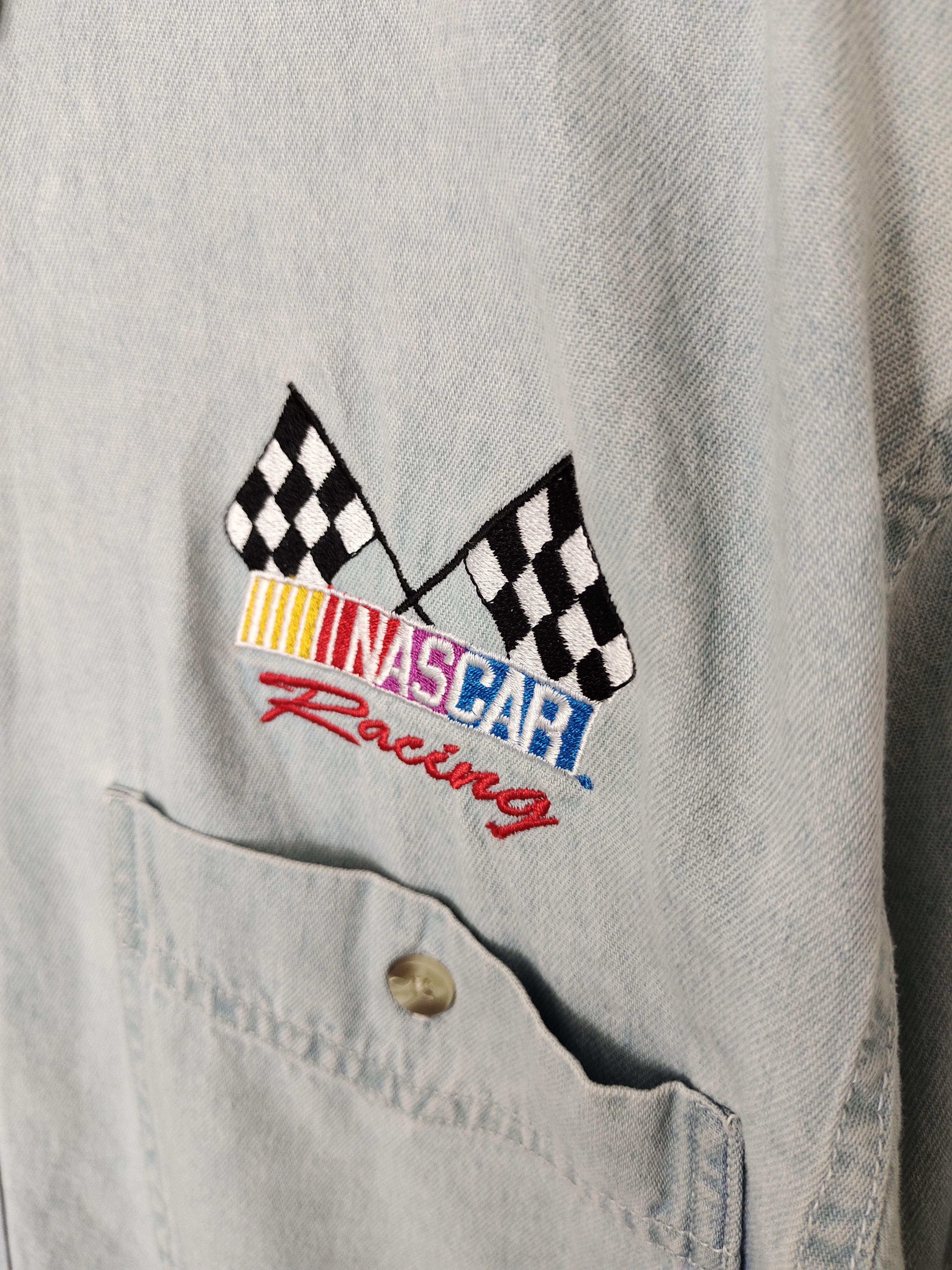 NASCAR Vintage 90s Nascar Racing Embroidered Denim Shirt Size US M / EU 48-50 / 2 - 4 Thumbnail