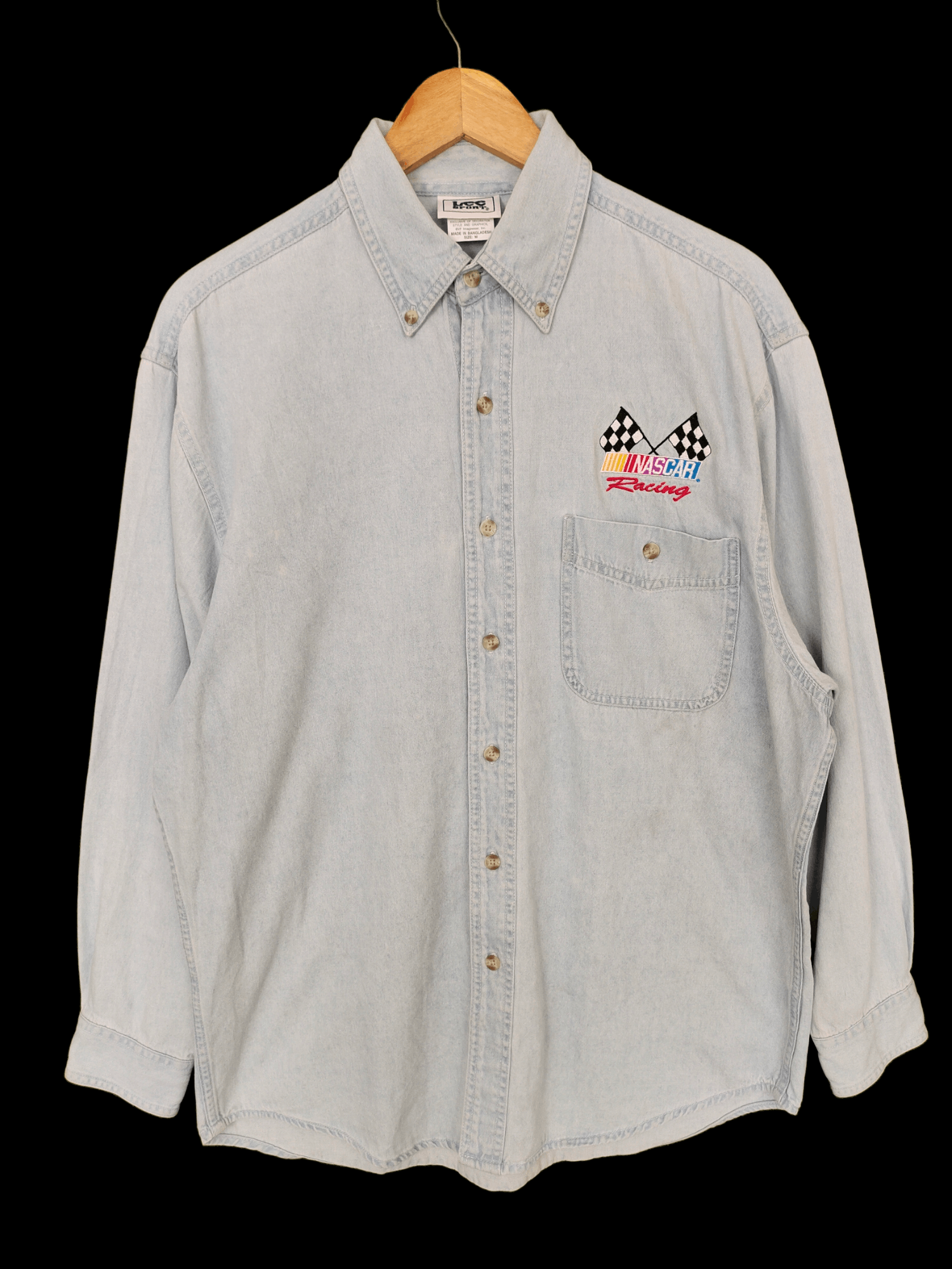 NASCAR Vintage 90s Nascar Racing Embroidered Denim Shirt Size US M / EU 48-50 / 2 - 1 Thumbnail