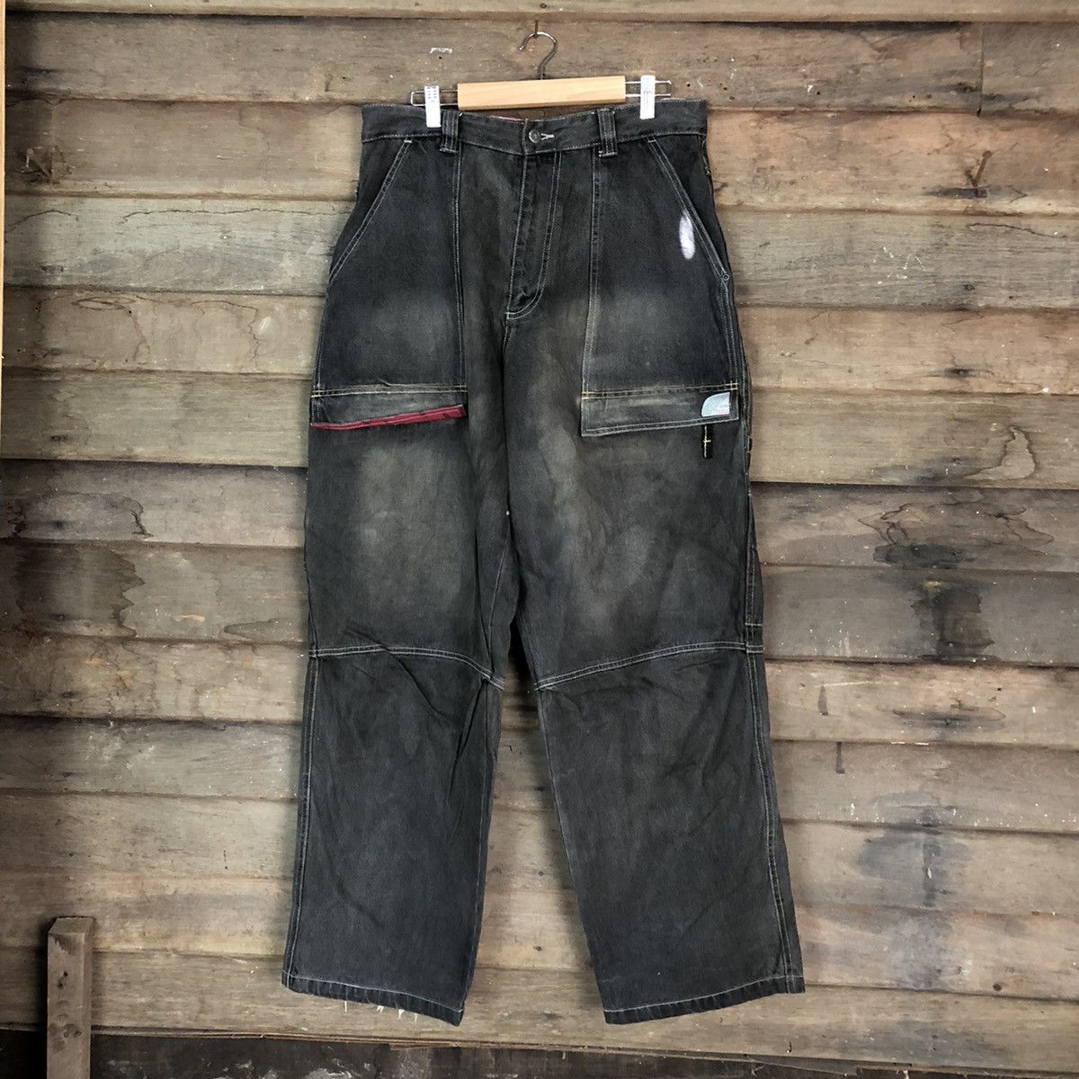 image of Chance The Rapper x Hobo Dl Hobo Denim Baggie Hip Hop Multipocket Pants 1503 in Black (Size 31)