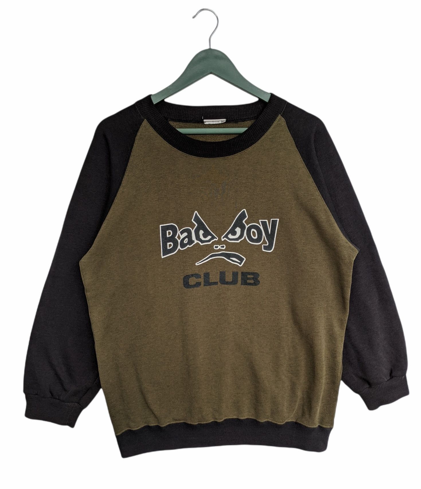image of Skategang x Vintage Bad Boy Club Sweatshirt in Green/Black, Men's (Size Medium)