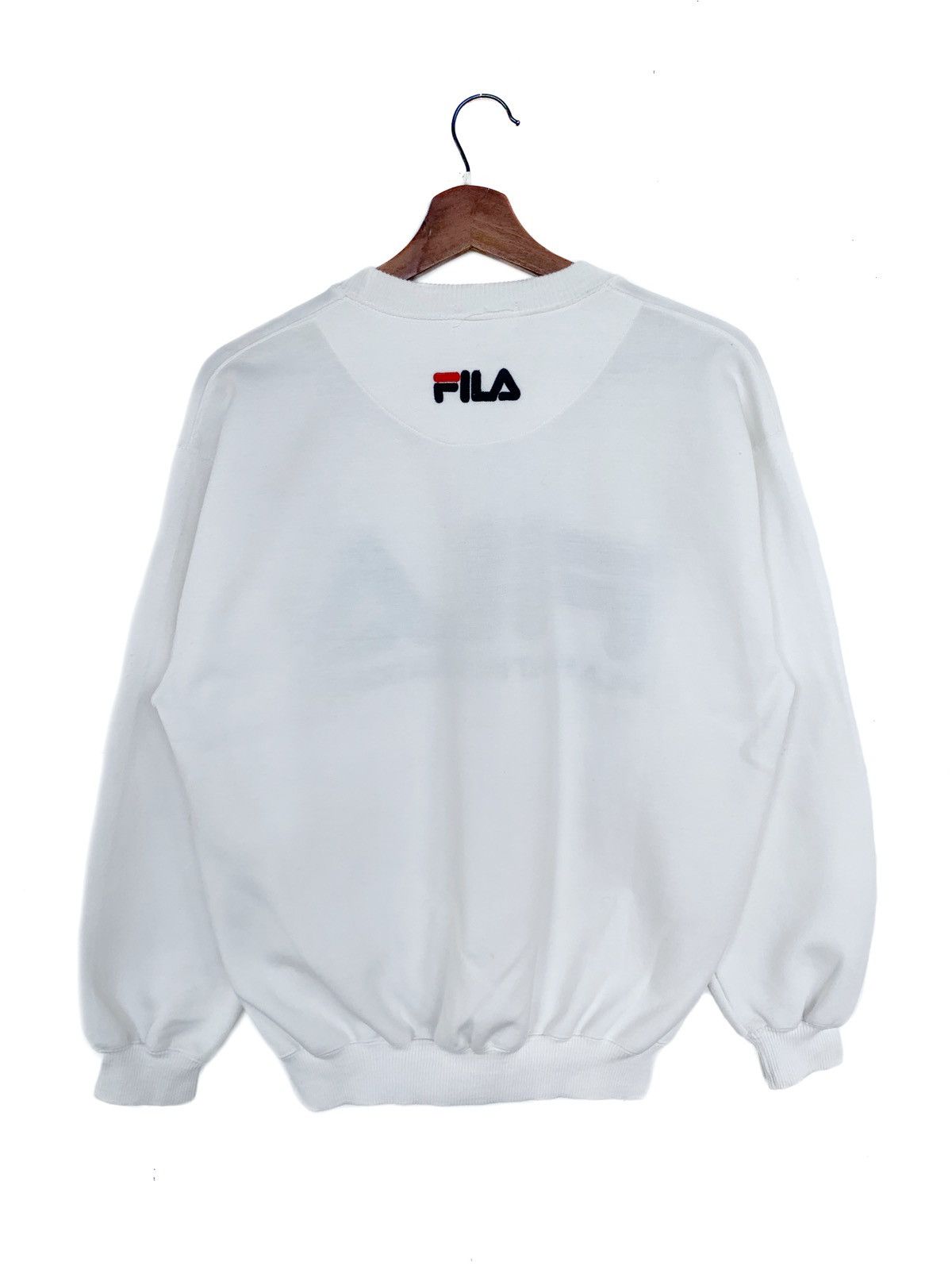 Fila × Vintage Vintage 90s Fila Embroidery Logo Sweatshirt/White Colour Size US M / EU 48-50 / 2 - 2 Thumbnail