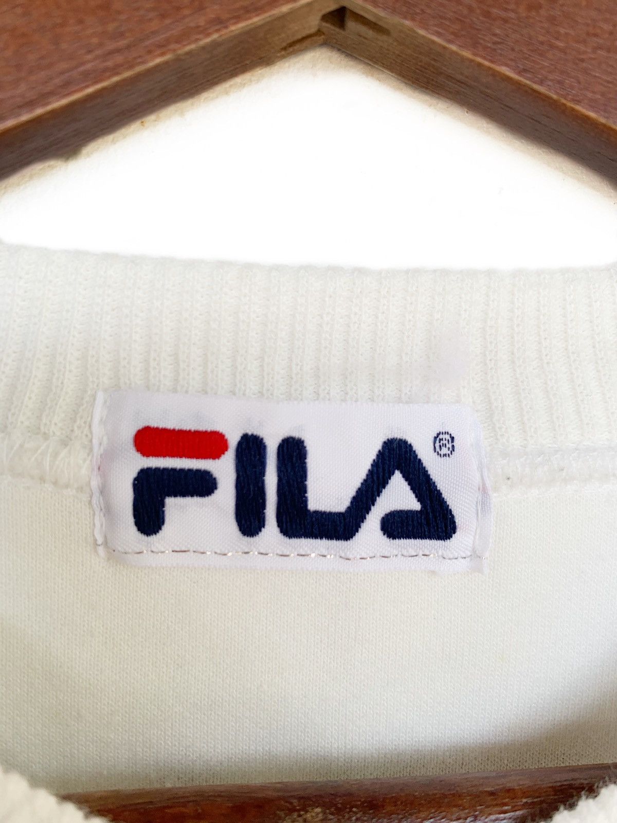 Fila × Vintage Vintage 90s Fila Embroidery Logo Sweatshirt/White Colour Size US M / EU 48-50 / 2 - 5 Thumbnail