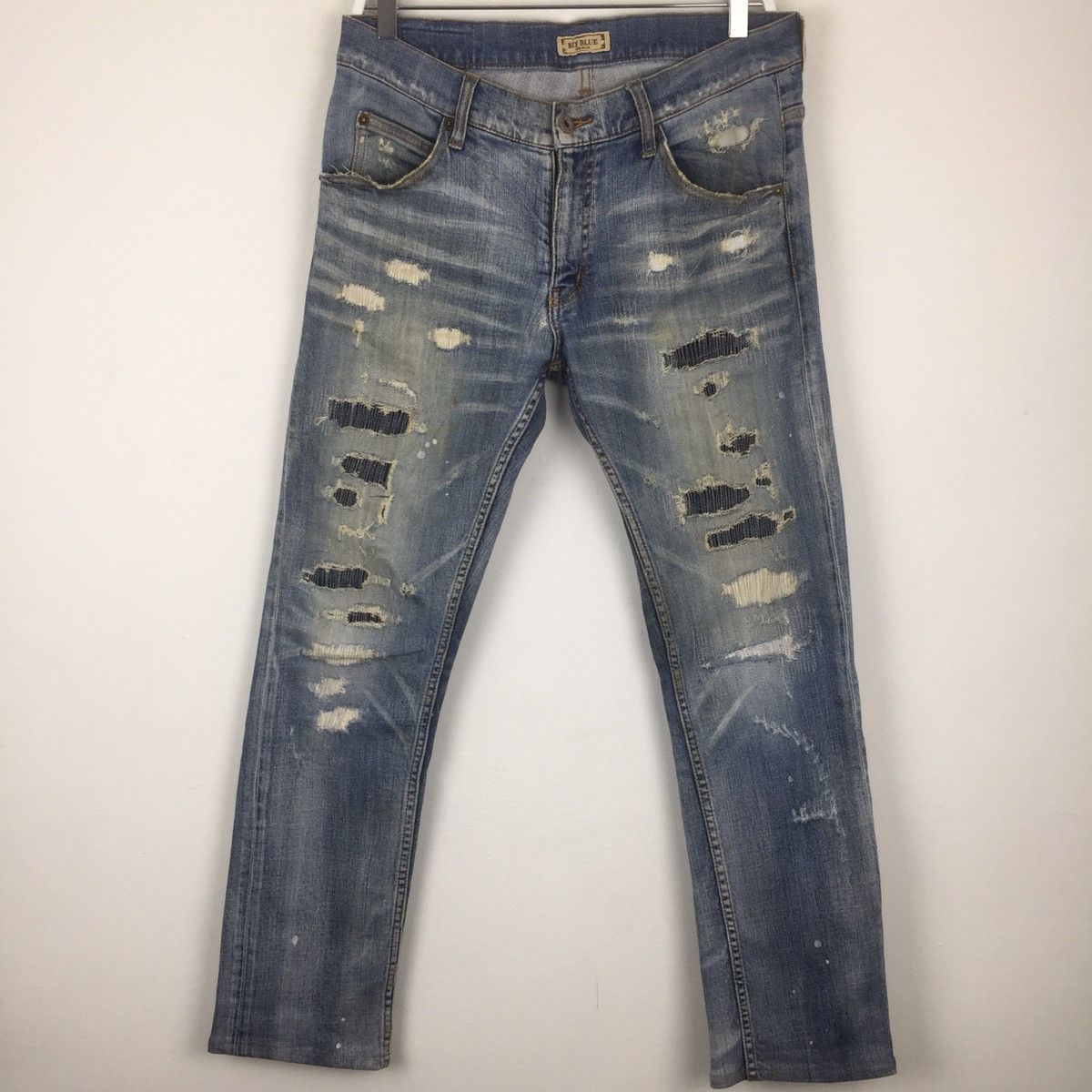 Japanese Brand 🔥M29 distressed denim rare design Size US 33 - 1 Thumbnail