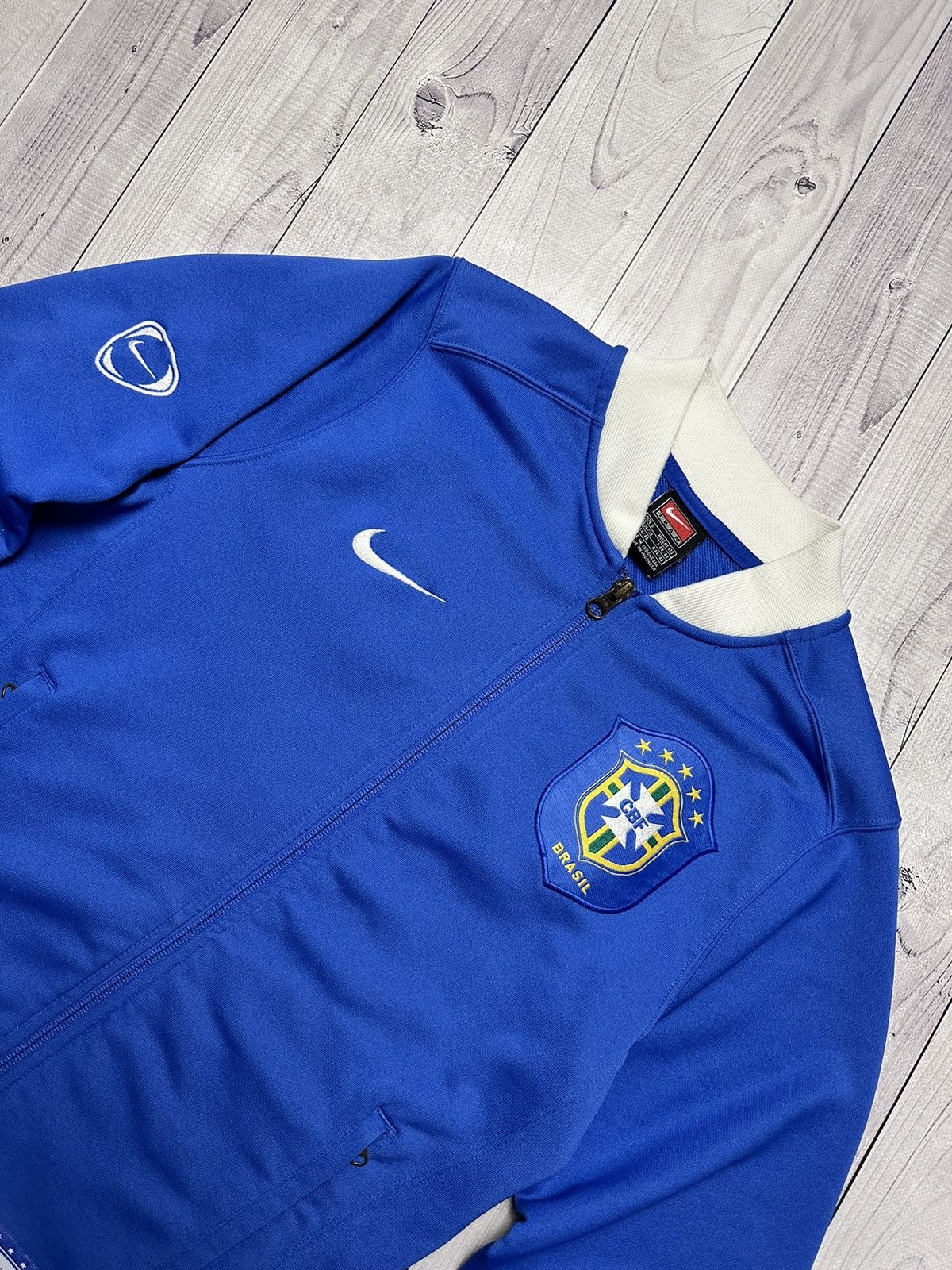 Nike × Vintage Vintage Nike Brasil soccer jacket size S blue rare Size US S / EU 44-46 / 1 - 3 Thumbnail