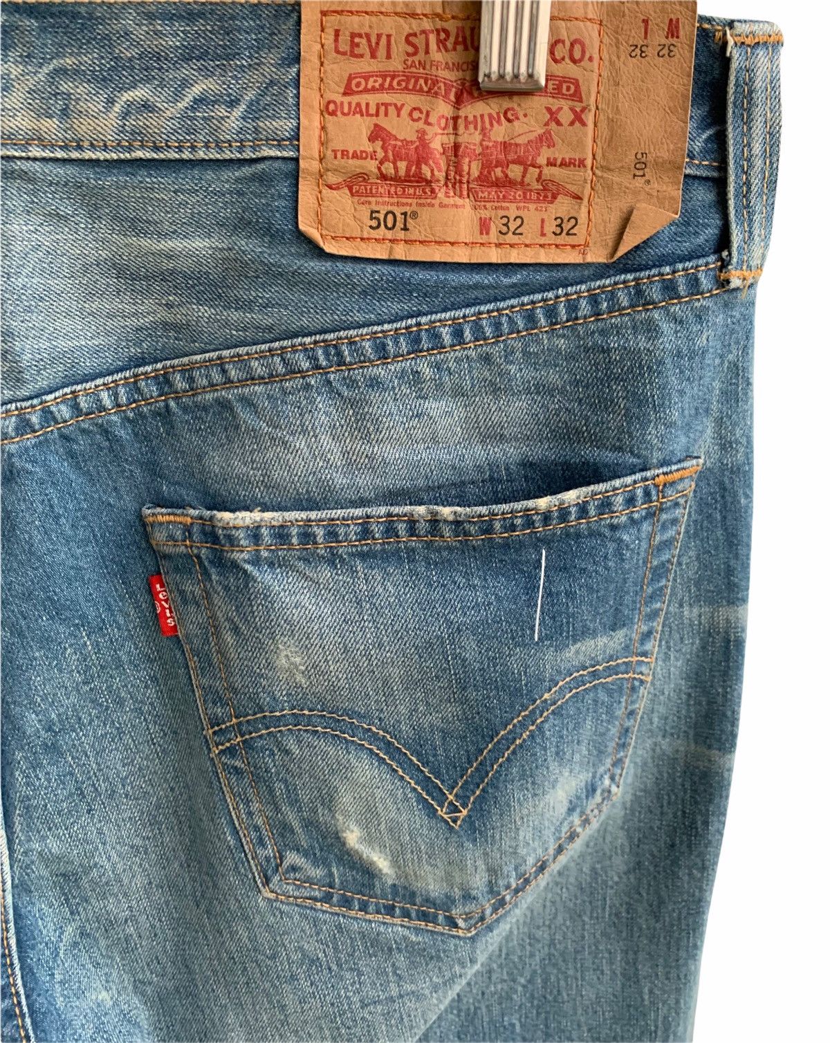 Levi's Levis 501 Distressed Denim Jeans Size US 33 - 6 Thumbnail