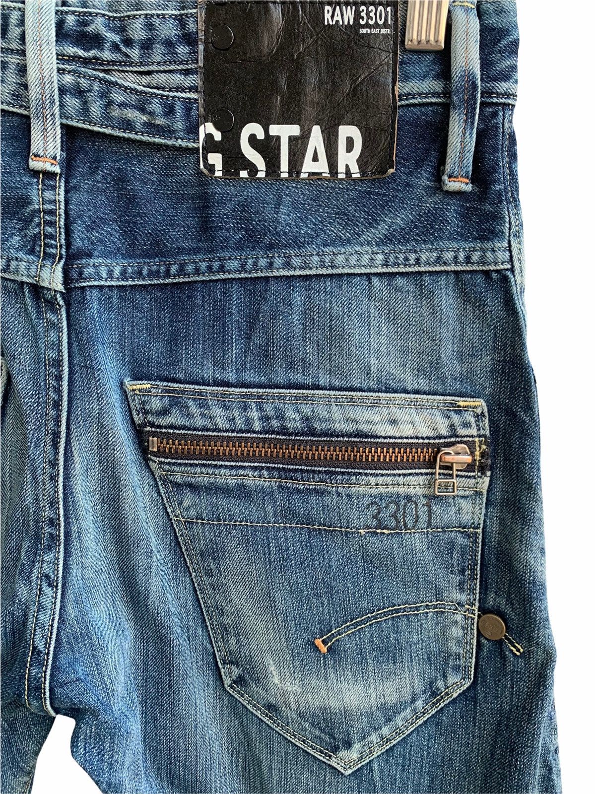 G-Star Japanese Brand G Star Raw Distressed Curved In Legs Jeans Size US 29 - 7 Thumbnail