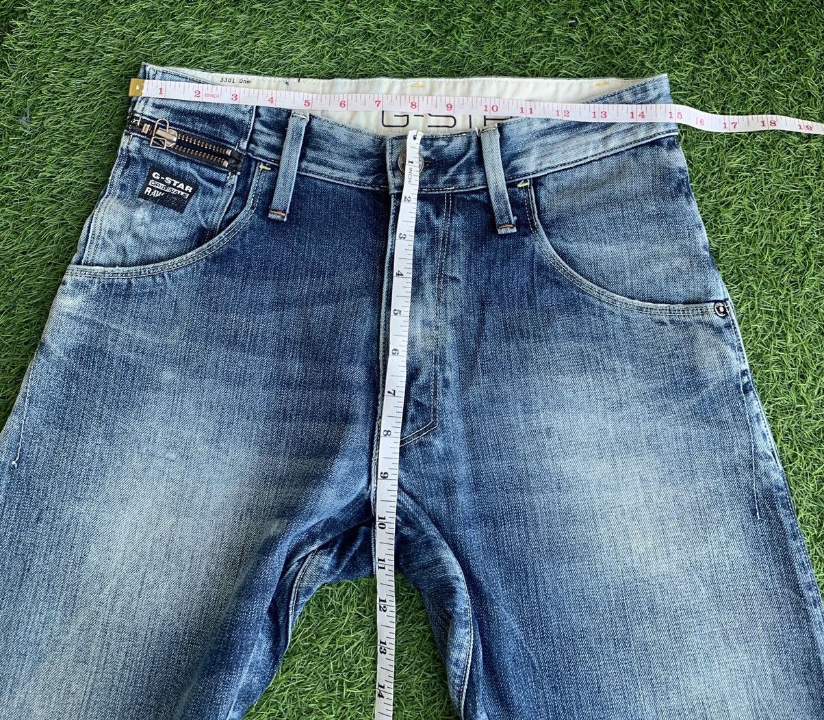 G-Star Japanese Brand G Star Raw Distressed Curved In Legs Jeans Size US 29 - 14 Thumbnail