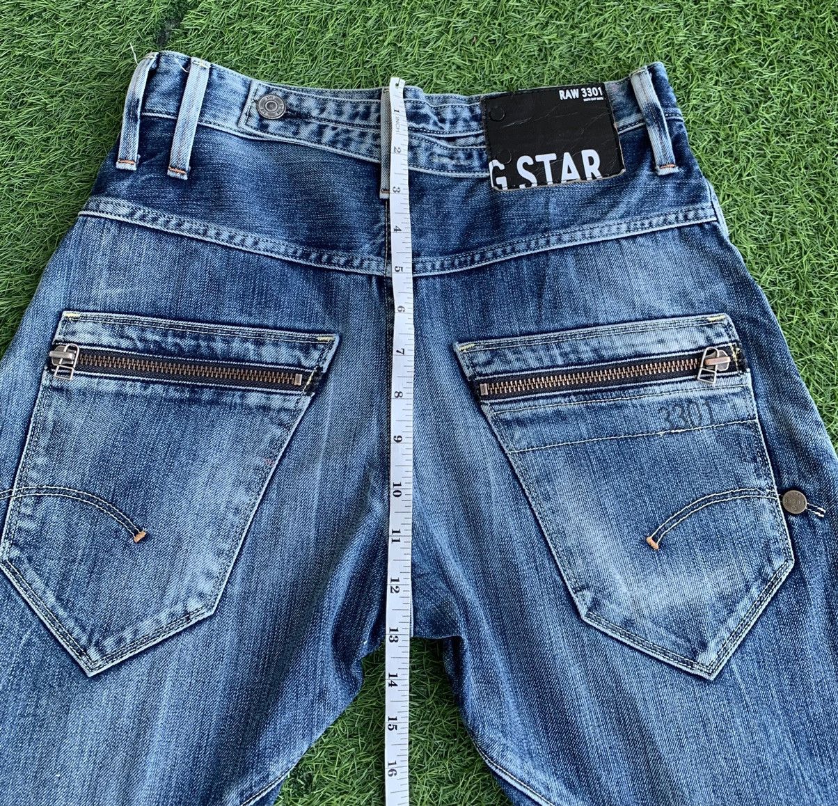 G-Star Japanese Brand G Star Raw Distressed Curved In Legs Jeans Size US 29 - 15 Thumbnail