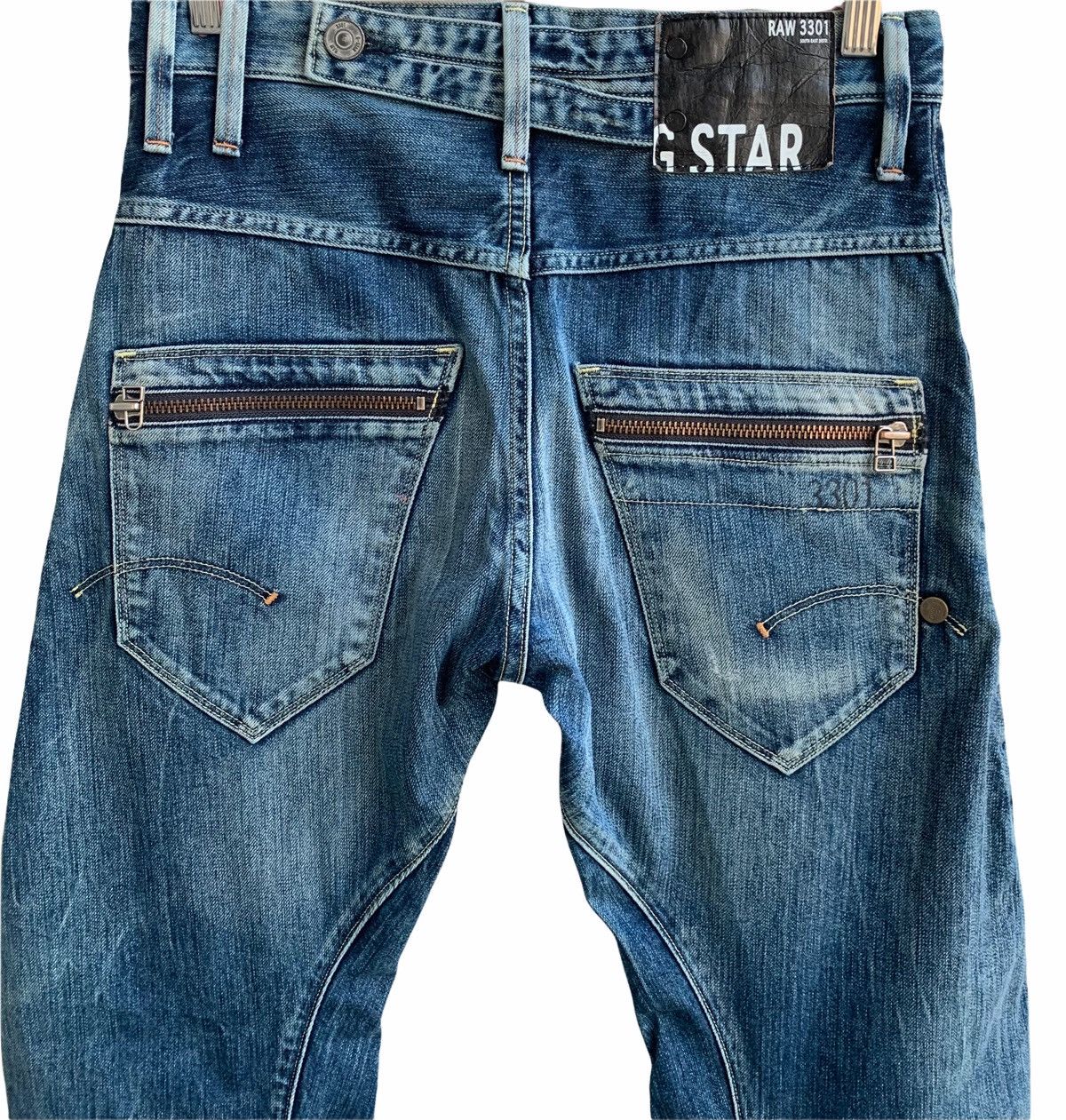 G-Star Japanese Brand G Star Raw Distressed Curved In Legs Jeans Size US 29 - 5 Thumbnail