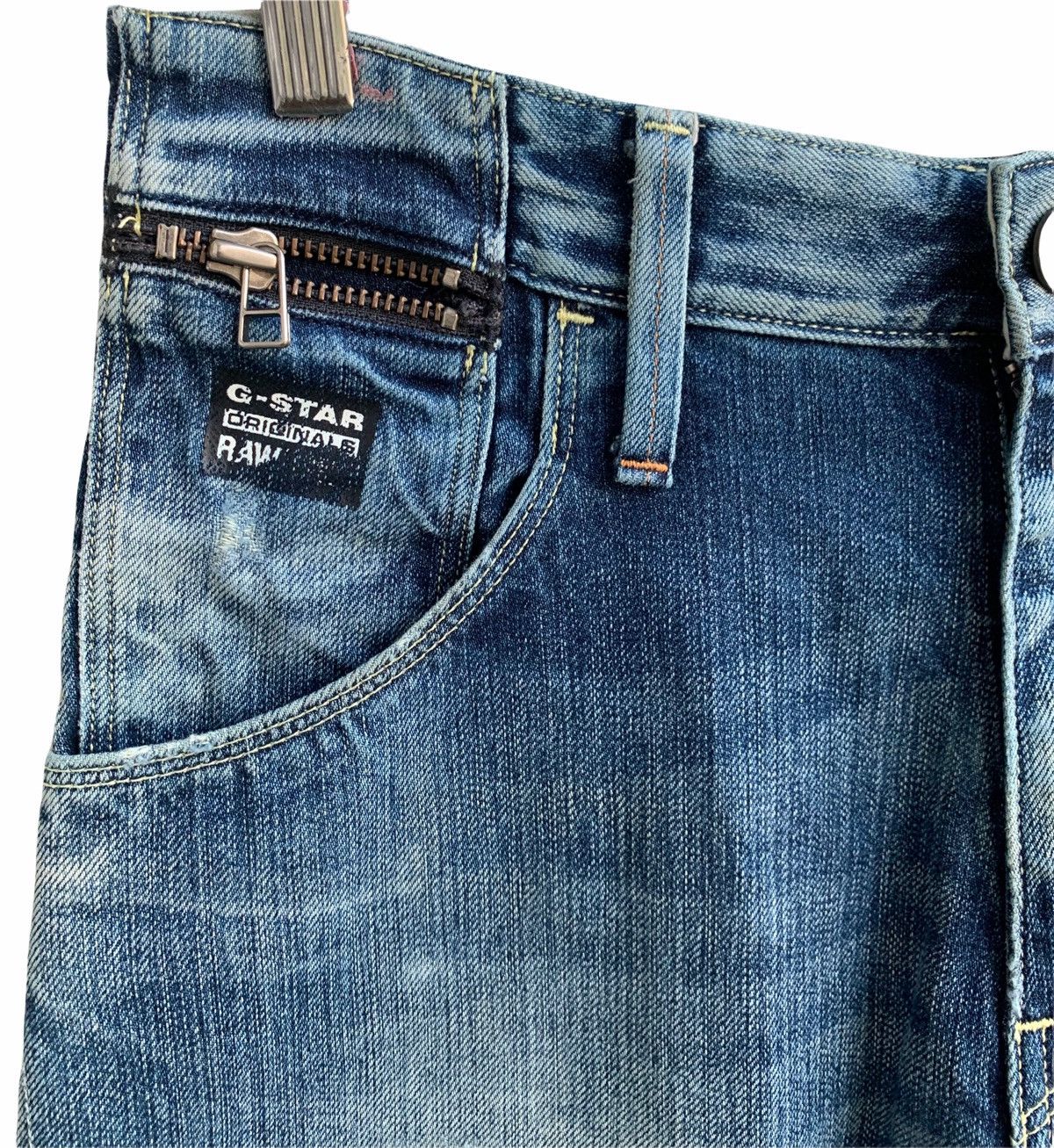 G-Star Japanese Brand G Star Raw Distressed Curved In Legs Jeans Size US 29 - 8 Thumbnail