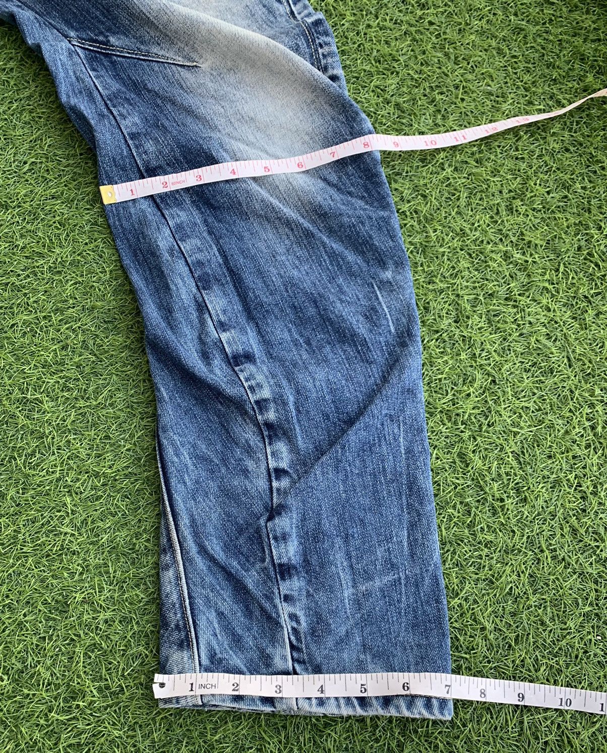 G-Star Japanese Brand G Star Raw Distressed Curved In Legs Jeans Size US 29 - 17 Thumbnail