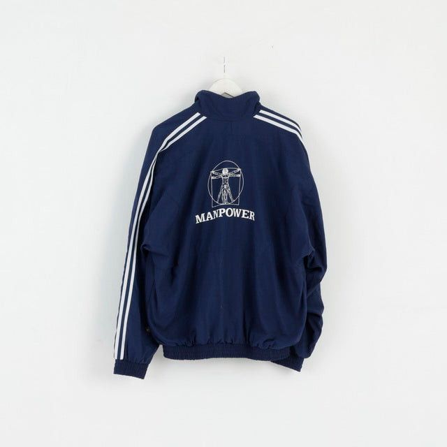 Vintage Comfort Men XL Jacket Navy Bomber Nylon Manpower 0314 Size US XL / EU 56 / 4 - 7 Thumbnail