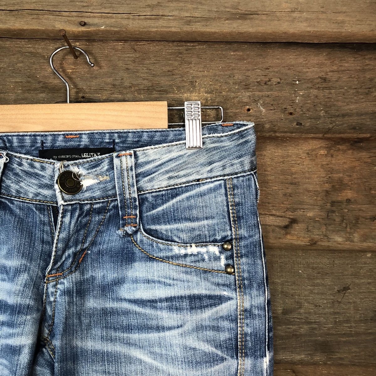 Japanese Brand Lolita blue bootcut Denim jeans vintage Pants #6730 Size 25" / US 0 / IT 36 - 5 Thumbnail