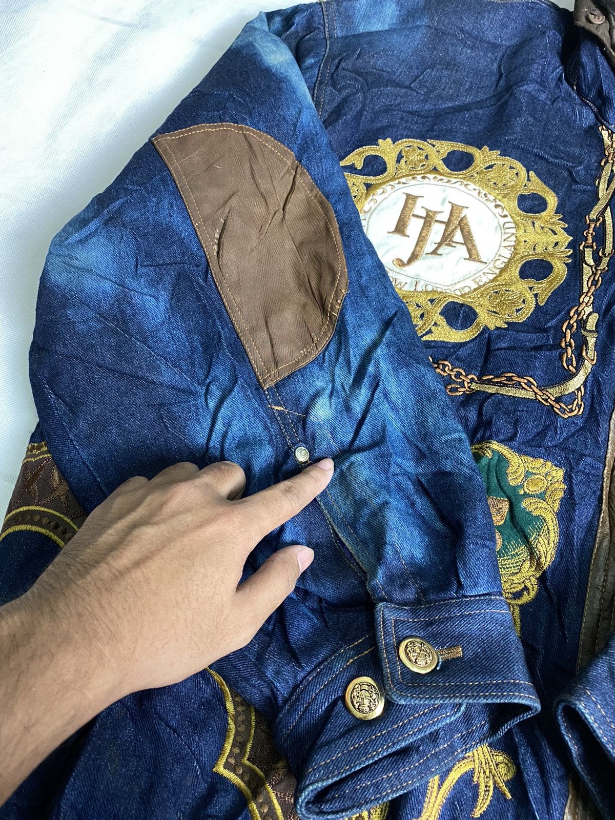 Hardy Amies × Vintage Rare🔥Vintage Hardy Amies Jeans Jacket Luxury Design Size US XXL / EU 58 / 5 - 11 Thumbnail