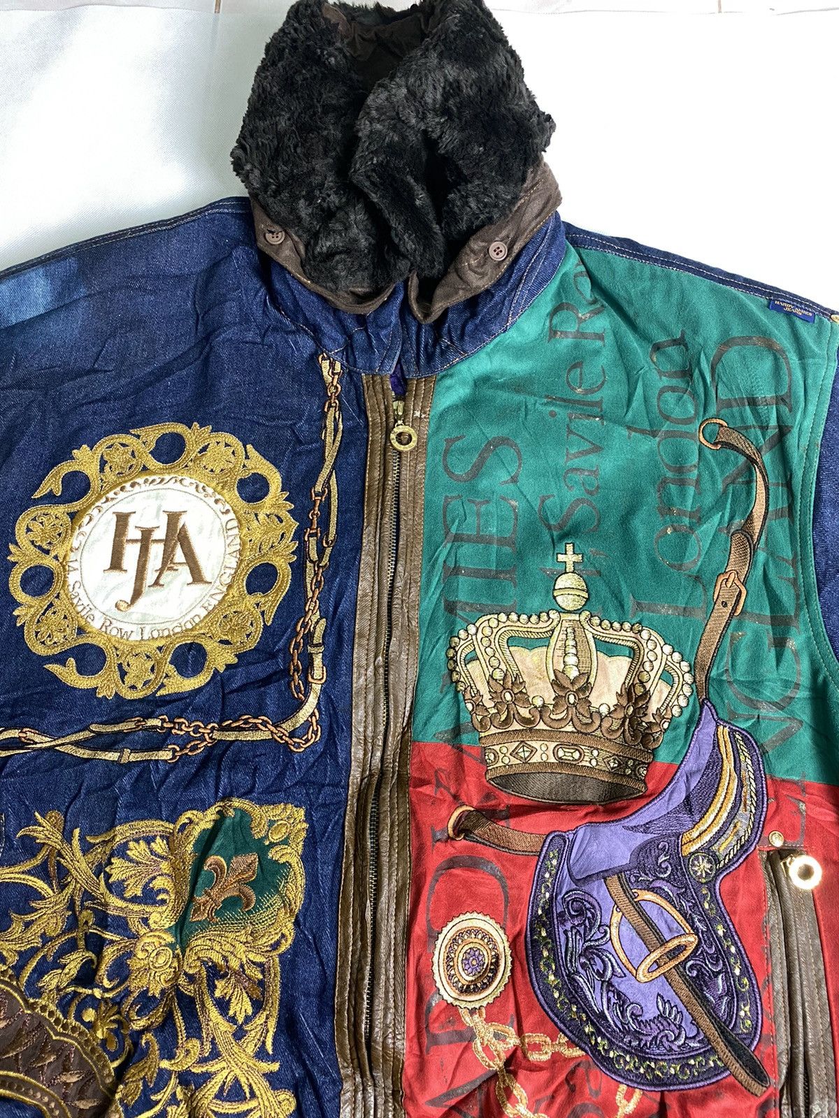 Hardy Amies × Vintage Rare🔥Vintage Hardy Amies Jeans Jacket Luxury Design Size US XXL / EU 58 / 5 - 5 Thumbnail