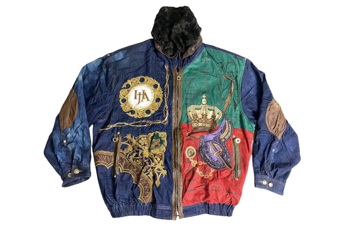 Hardy Amies × Vintage Rare🔥Vintage Hardy Amies Jeans Jacket Luxury Design Size US XXL / EU 58 / 5 - 2 Thumbnail