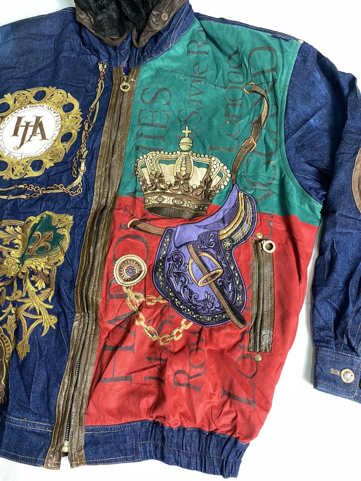 Hardy Amies × Vintage Rare🔥Vintage Hardy Amies Jeans Jacket Luxury Design Size US XXL / EU 58 / 5 - 3 Thumbnail