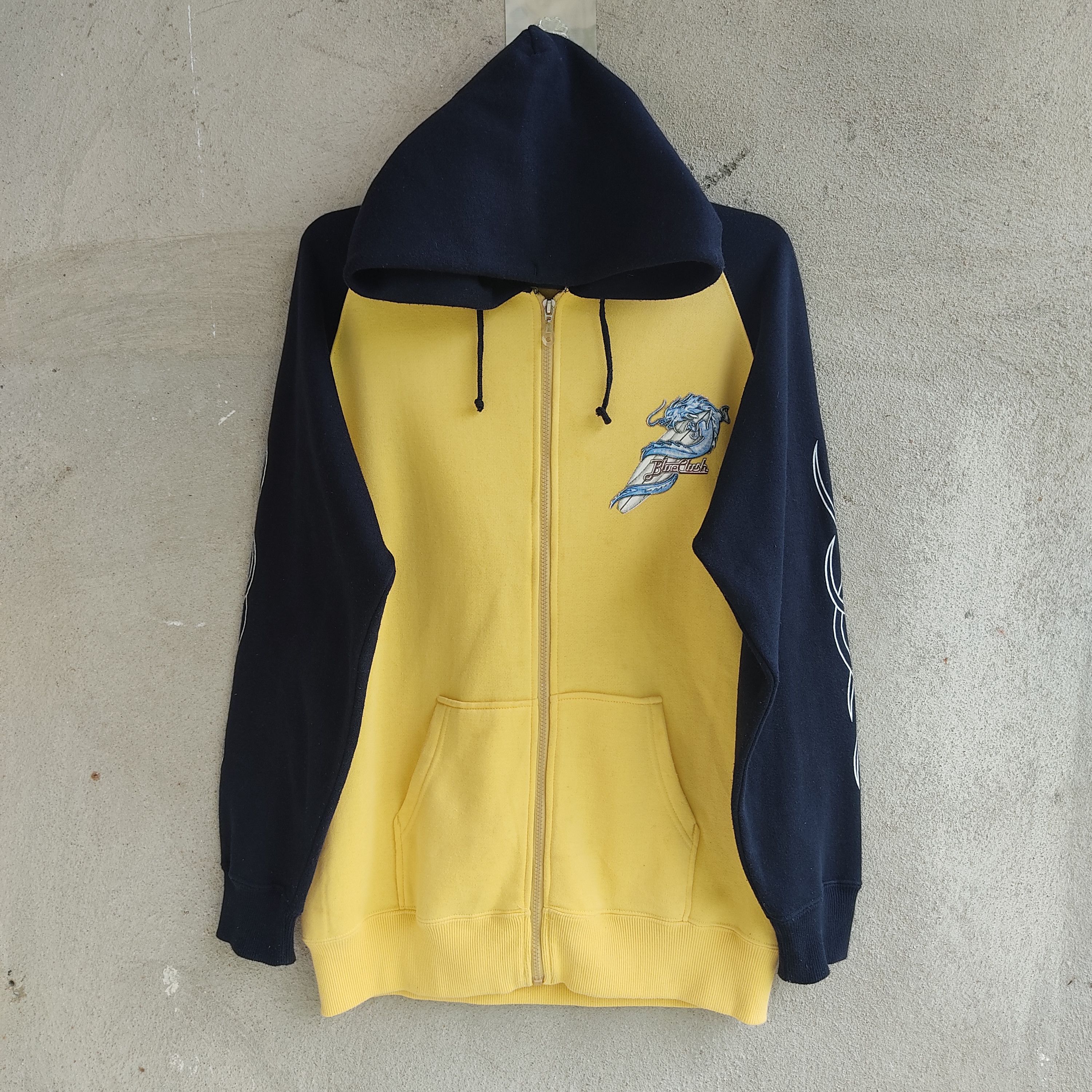 Dragonfly × Japanese Brand Blue Clush Dragon Print Yellow Hoodie Size US M / EU 48-50 / 2 - 1 Thumbnail