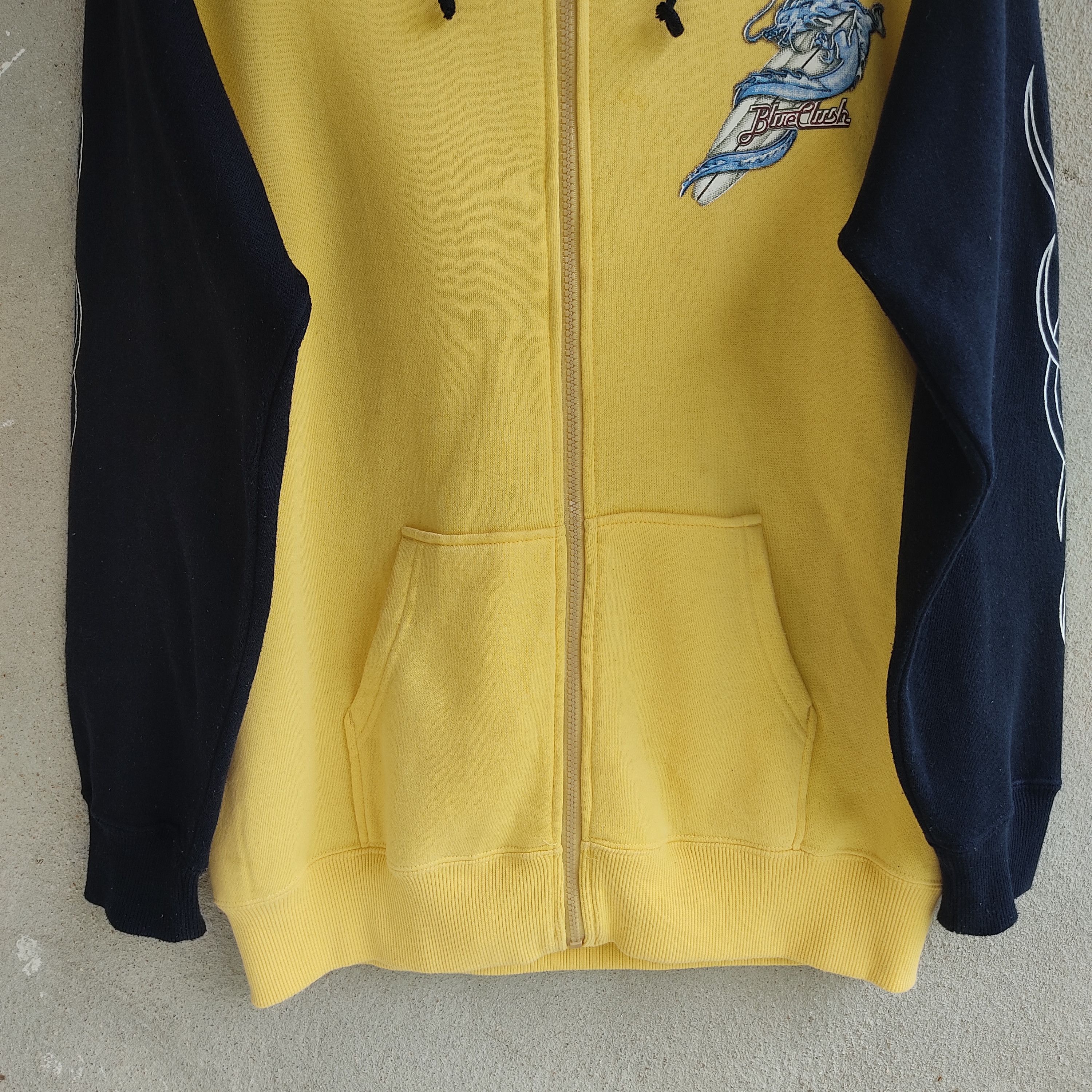 Dragonfly × Japanese Brand Blue Clush Dragon Print Yellow Hoodie Size US M / EU 48-50 / 2 - 3 Thumbnail
