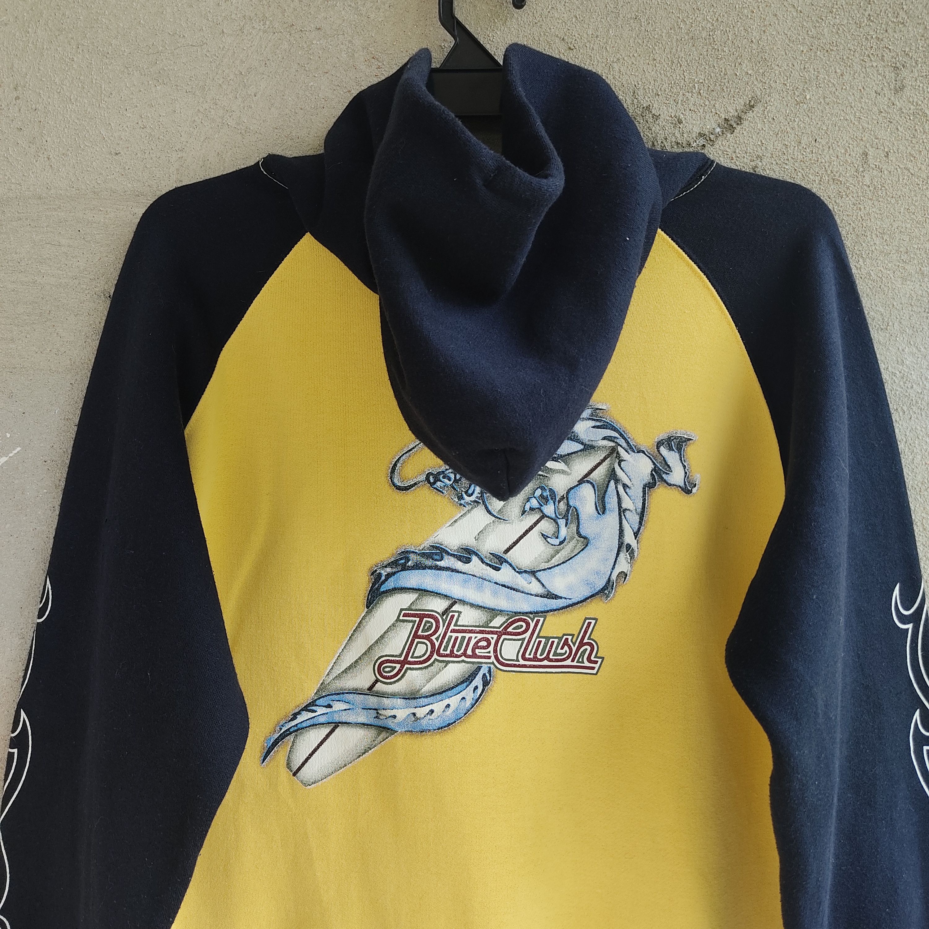 Dragonfly × Japanese Brand Blue Clush Dragon Print Yellow Hoodie Size US M / EU 48-50 / 2 - 11 Thumbnail