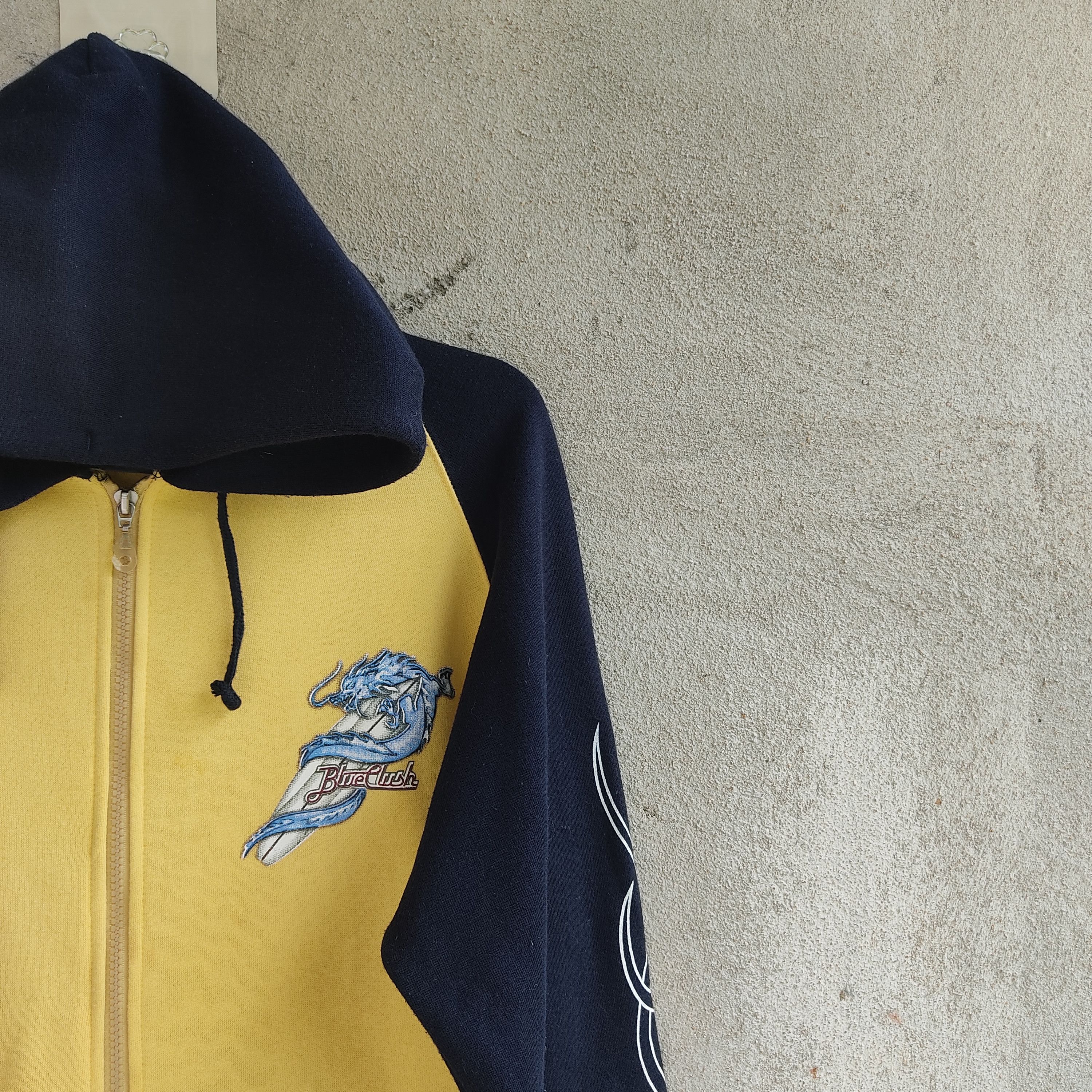 Dragonfly × Japanese Brand Blue Clush Dragon Print Yellow Hoodie Size US M / EU 48-50 / 2 - 5 Thumbnail