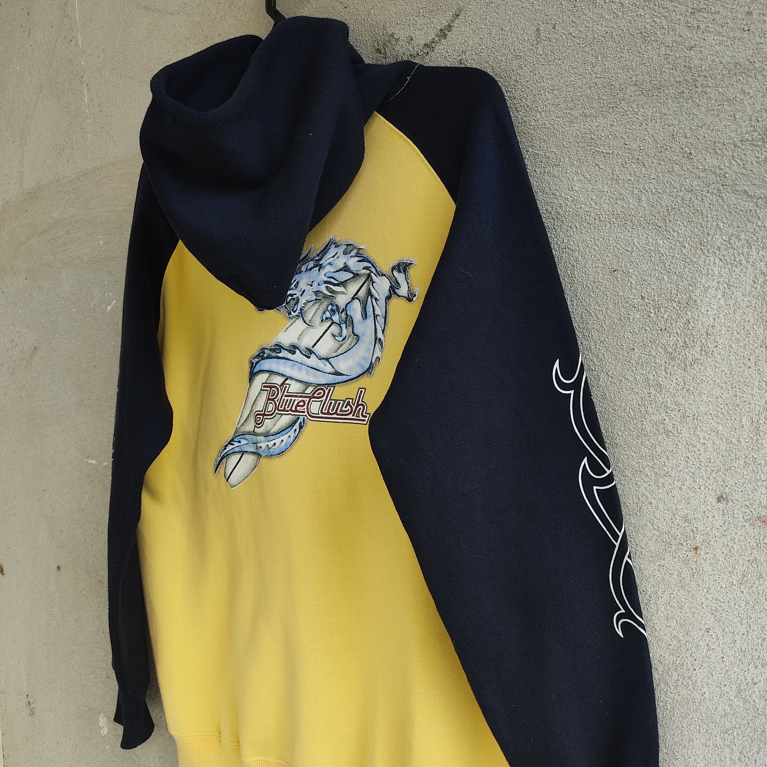 Dragonfly × Japanese Brand Blue Clush Dragon Print Yellow Hoodie Size US M / EU 48-50 / 2 - 13 Thumbnail