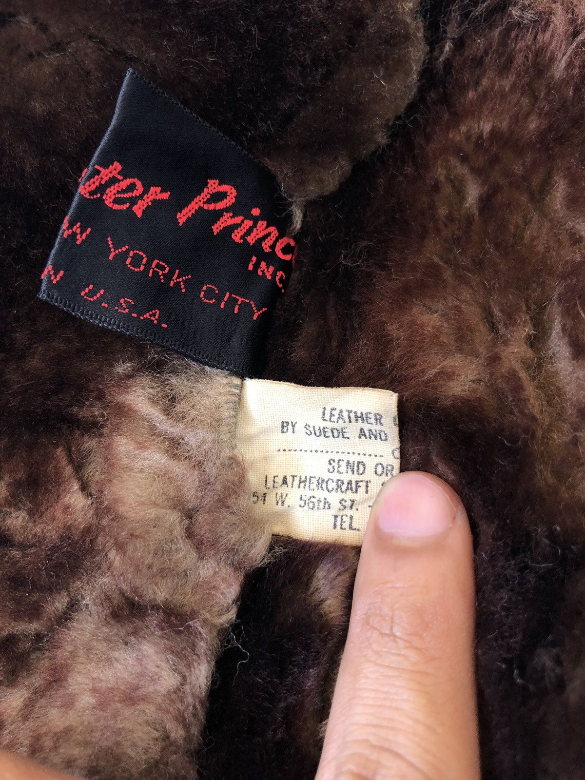 Genuine Leather Vtg The Winter Prince NY 🇺🇸 Sherpa Lining Fur Coat Size US S / EU 44-46 / 1 - 10 Thumbnail