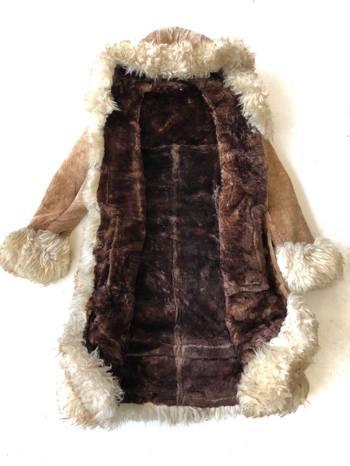 Genuine Leather Vtg The Winter Prince NY 🇺🇸 Sherpa Lining Fur Coat Size US S / EU 44-46 / 1 - 6 Thumbnail