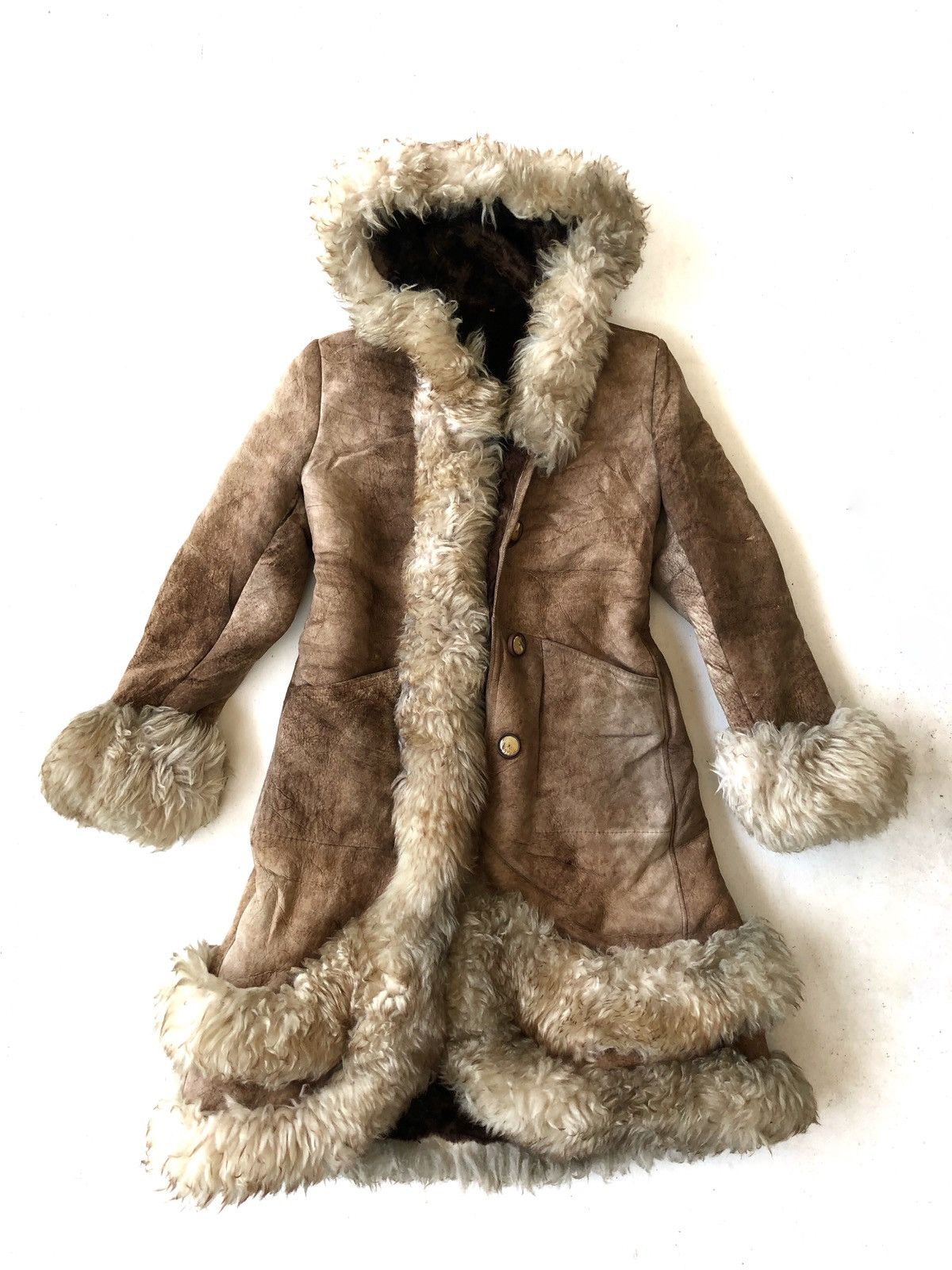Genuine Leather Vtg The Winter Prince NY 🇺🇸 Sherpa Lining Fur Coat Size US S / EU 44-46 / 1 - 2 Thumbnail